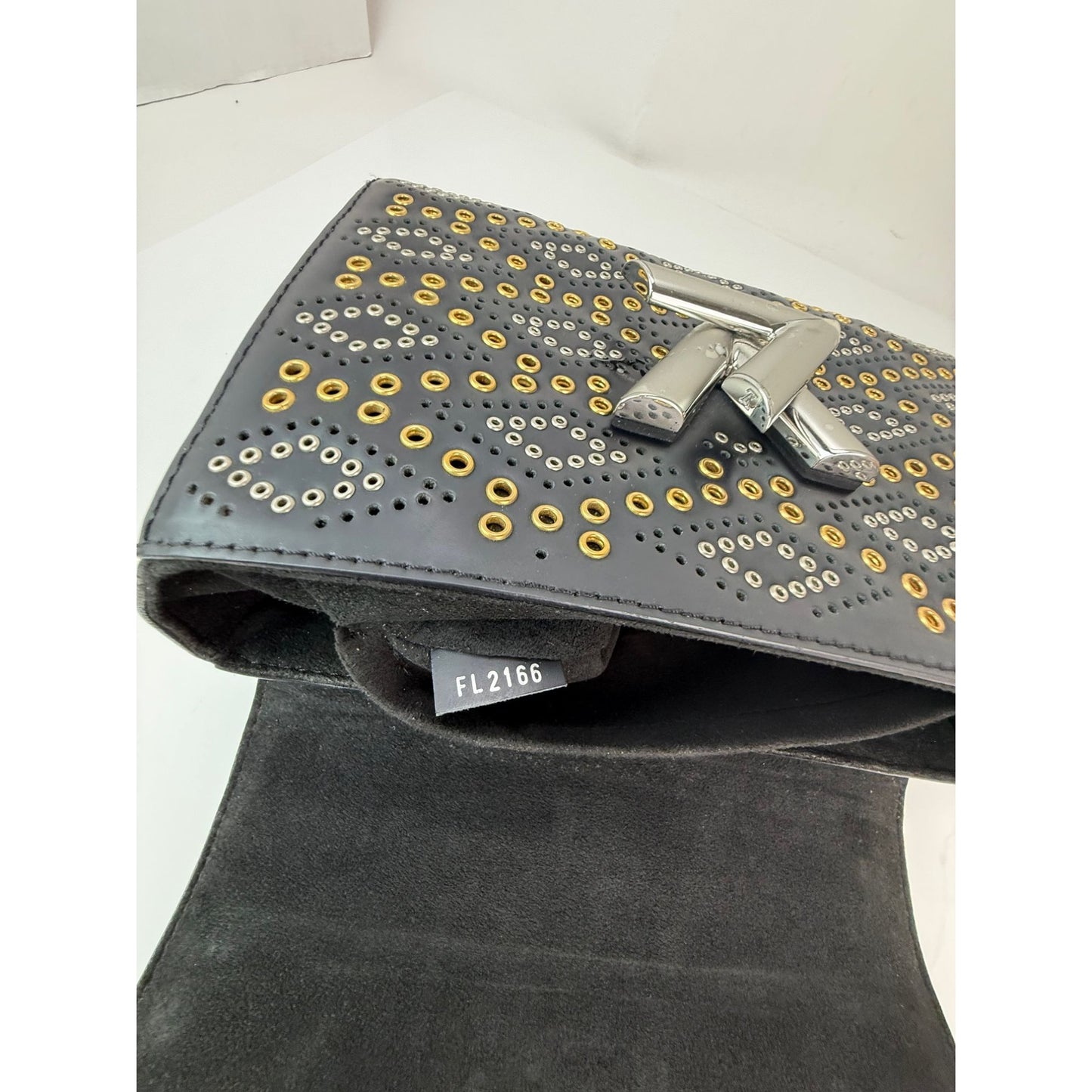 
                  
                    Louis Vuitton Calfskin Eyelet Twist MM Black Gold Silver Shoulder Bag
                  
                