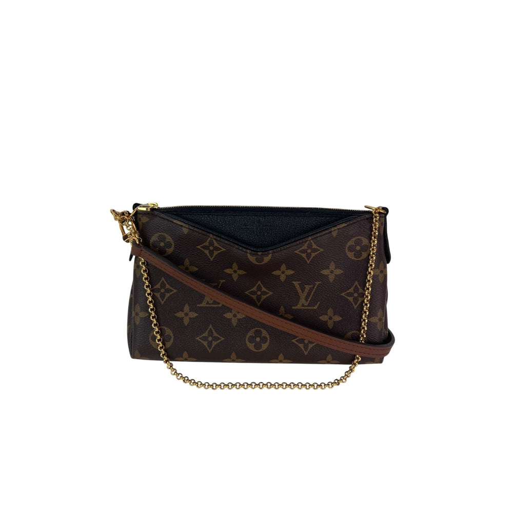 LOUIS VUITTON Pallas Monogram Clutch Noir Shoulder Crossbody Bag