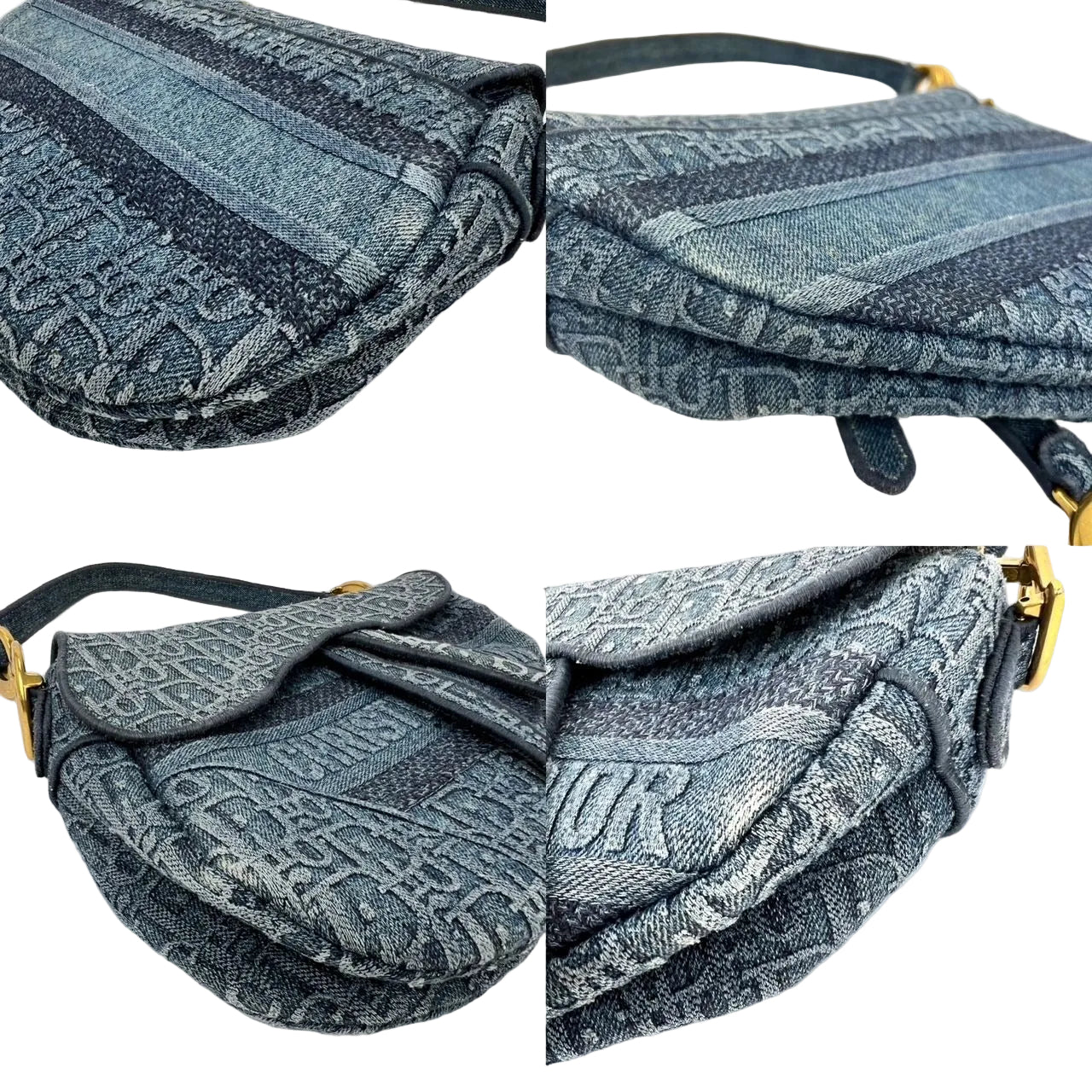 
                  
                    Christian Dior Oblique Embroidered Saddle Denim Blue Canvas Shoulder Hand Bag
                  
                
