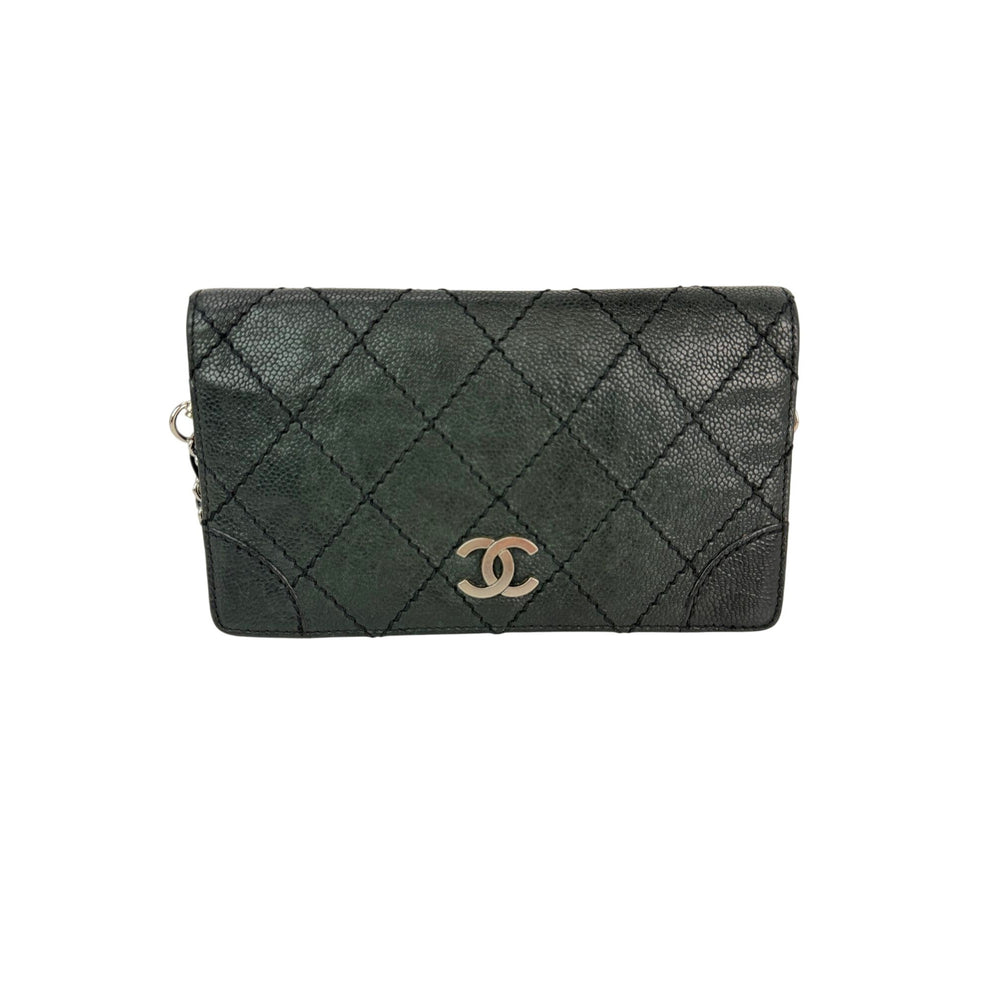 Chanel Vintage Wild Stitch Black Caviar Wallet