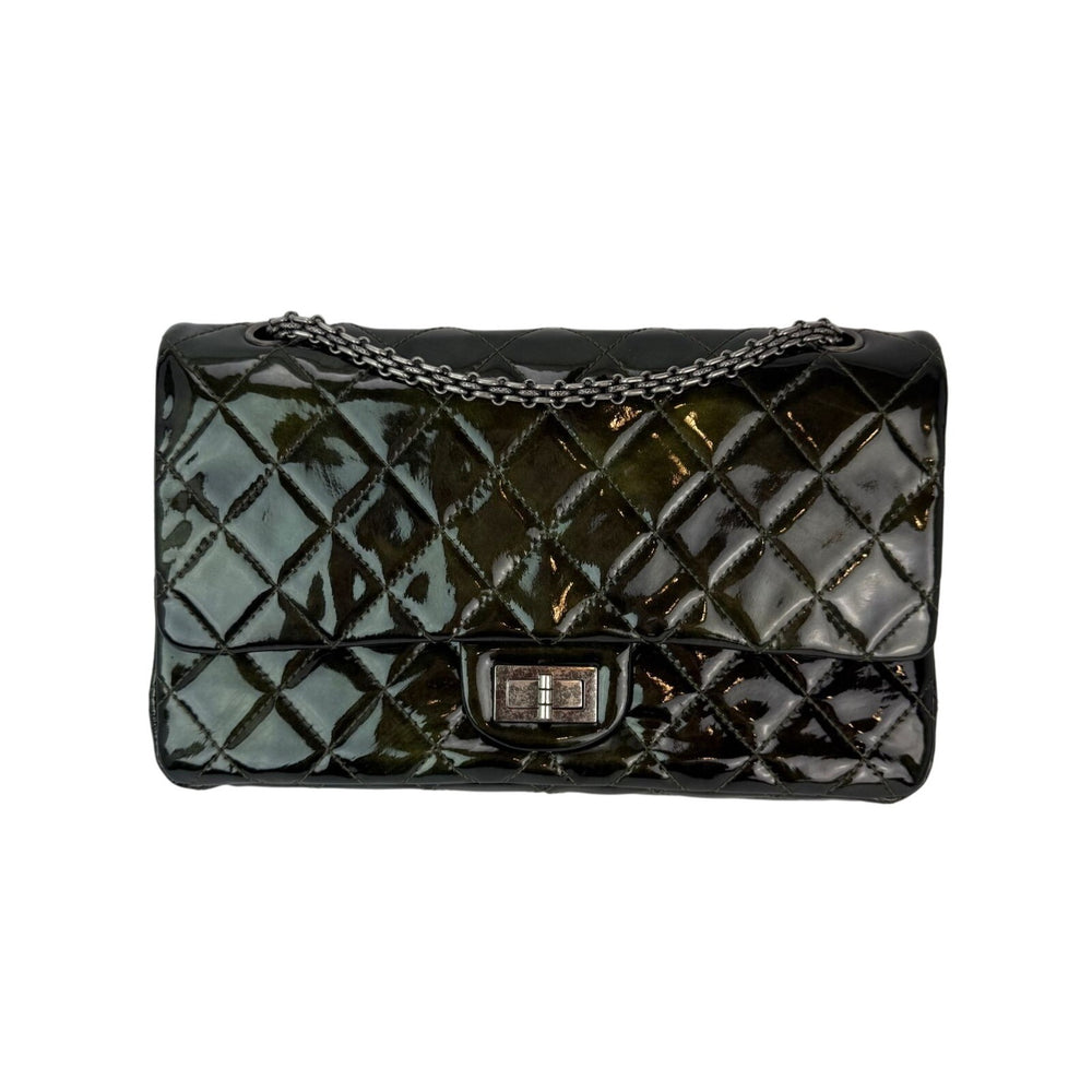 Chanel 2.55 Reissue Double Flap  Iridescent Dark Green Patent Leather Shoulder Bag