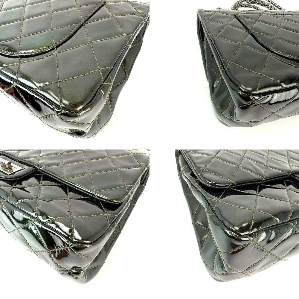 
                  
                    Chanel 2.55 Reissue Double Flap  Iridescent Dark Green Patent Leather Shoulder Bag
                  
                