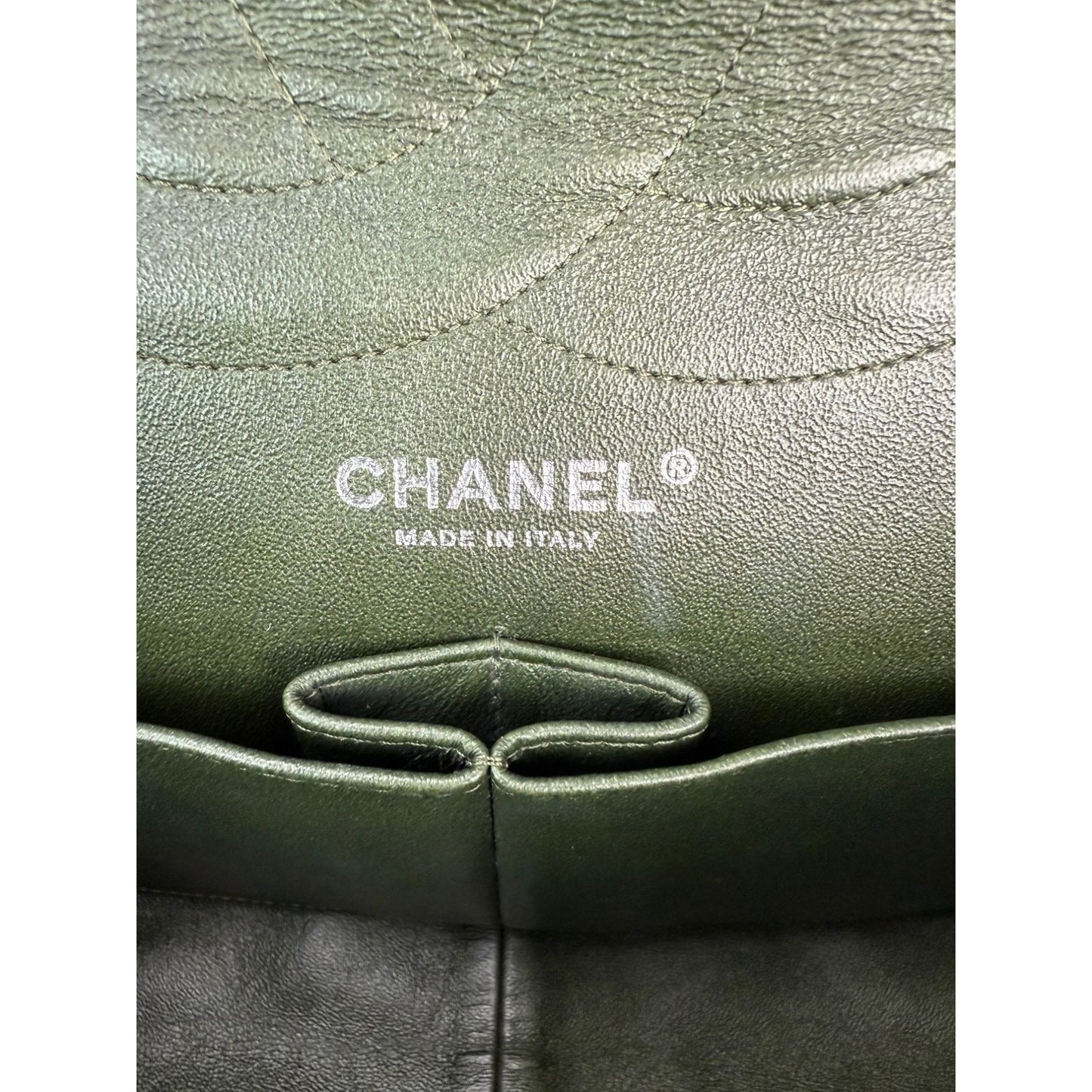 
                  
                    Chanel 2.55 Reissue Double Flap  Iridescent Dark Green Patent Leather Shoulder Bag
                  
                