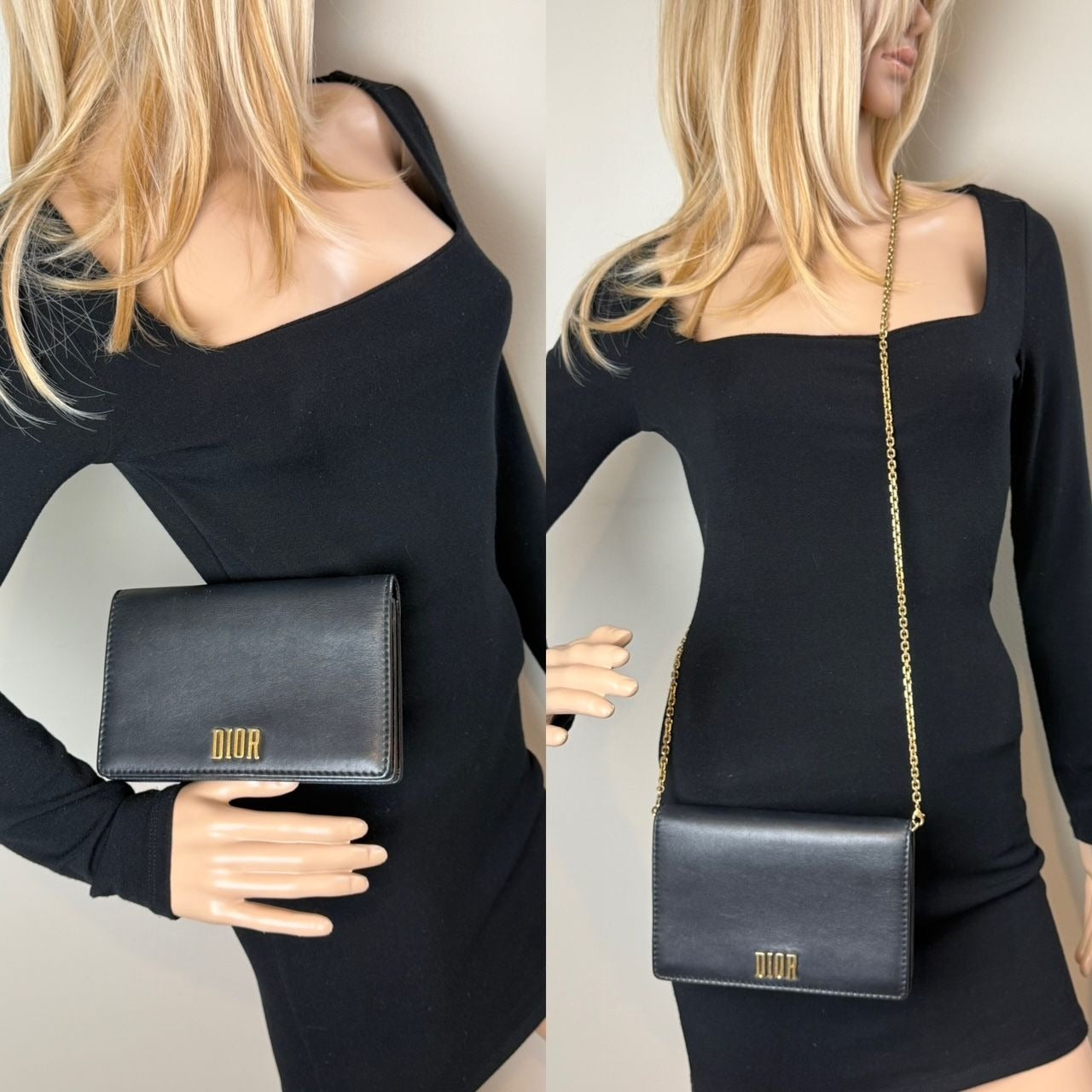
                  
                    Christian Dior Calfskin Black D-Fence Croisiere Wallet on a Chain
                  
                
