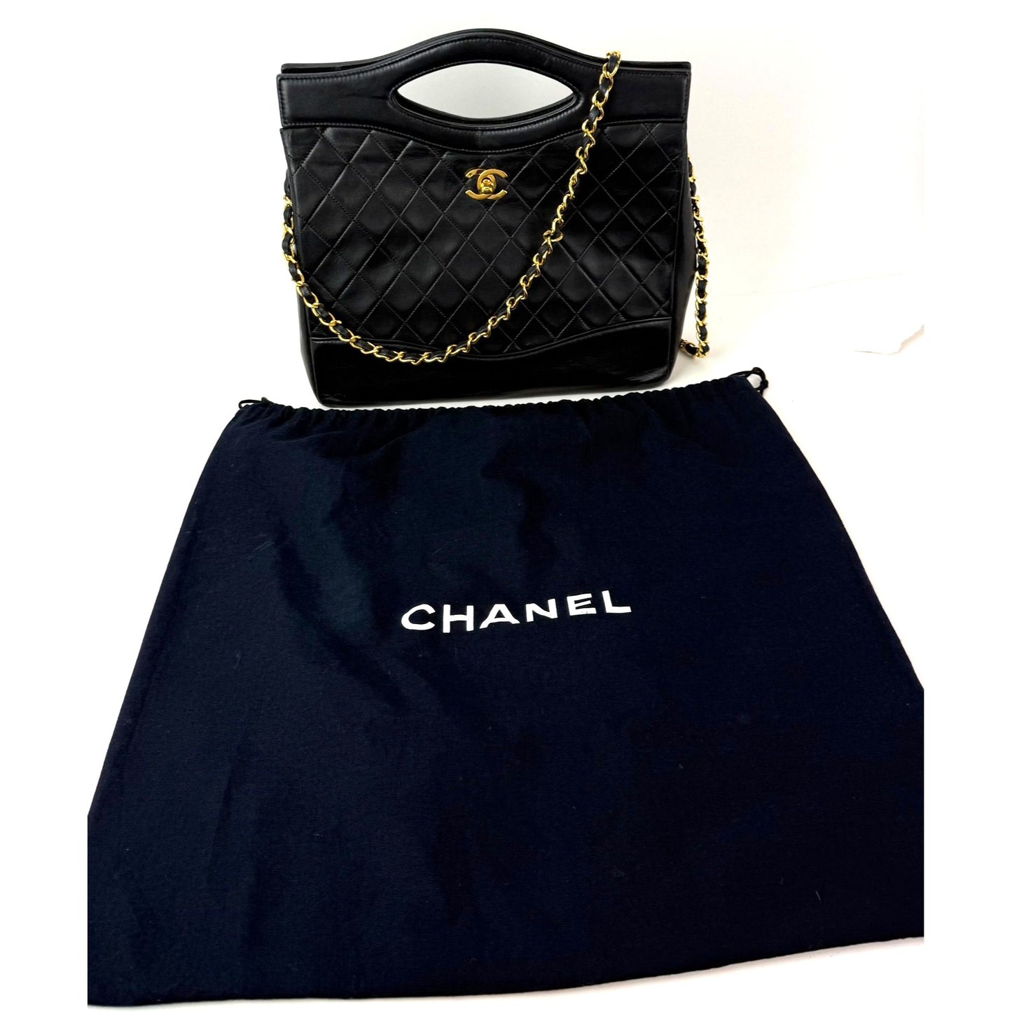 
                  
                    Chanel Vintage Cut Out Chain Handle Bag Quilted Lambskin Medium
                  
                