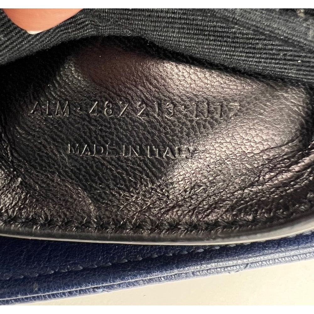 
                  
                    Saint Laurent Sheepskin Matelasse Chevron Medium College Leather Blue Messenger Bag
                  
                