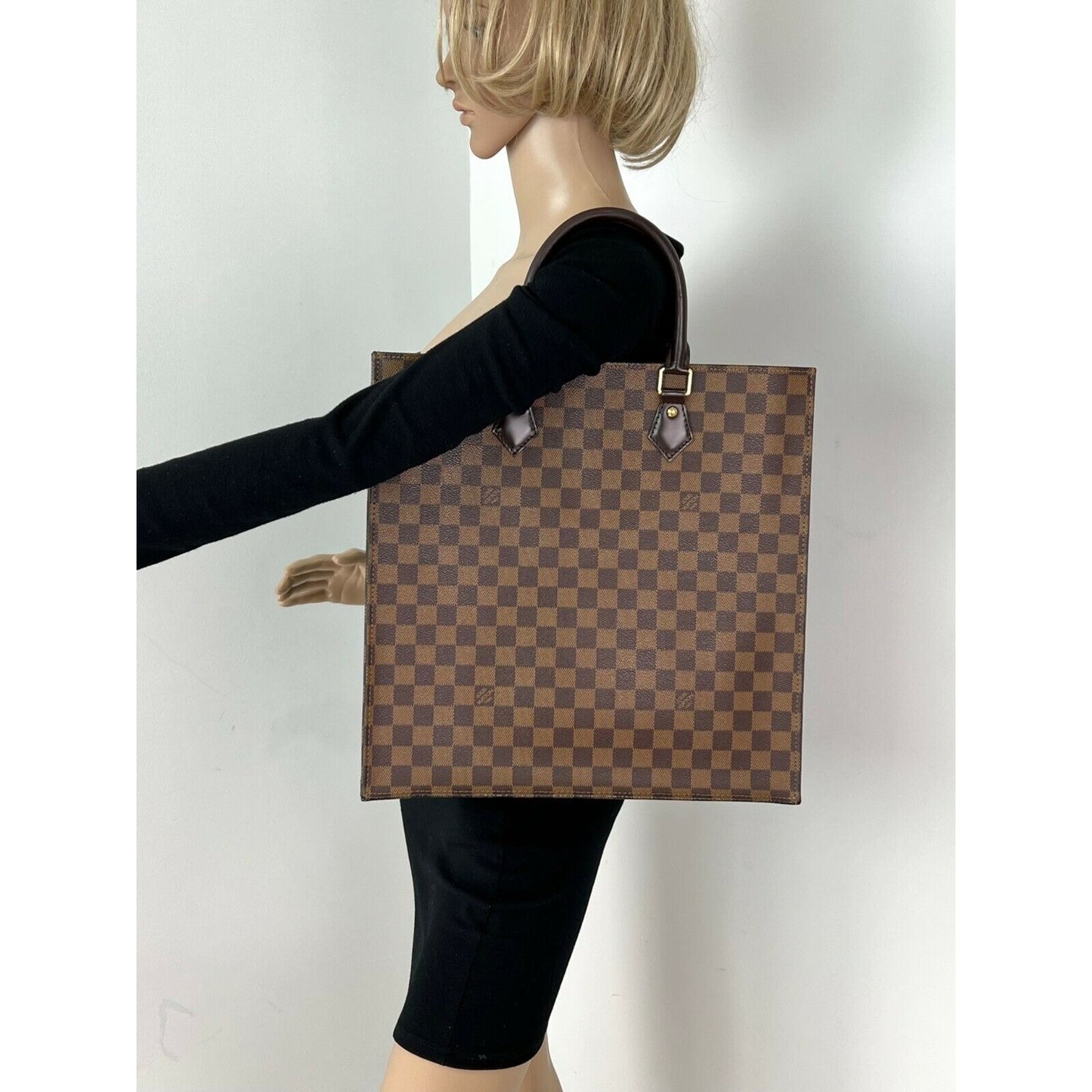 
                  
                    Louis Vuitton Sac Plat Damier Ebene Canvas Shopping Tote Bag
                  
                