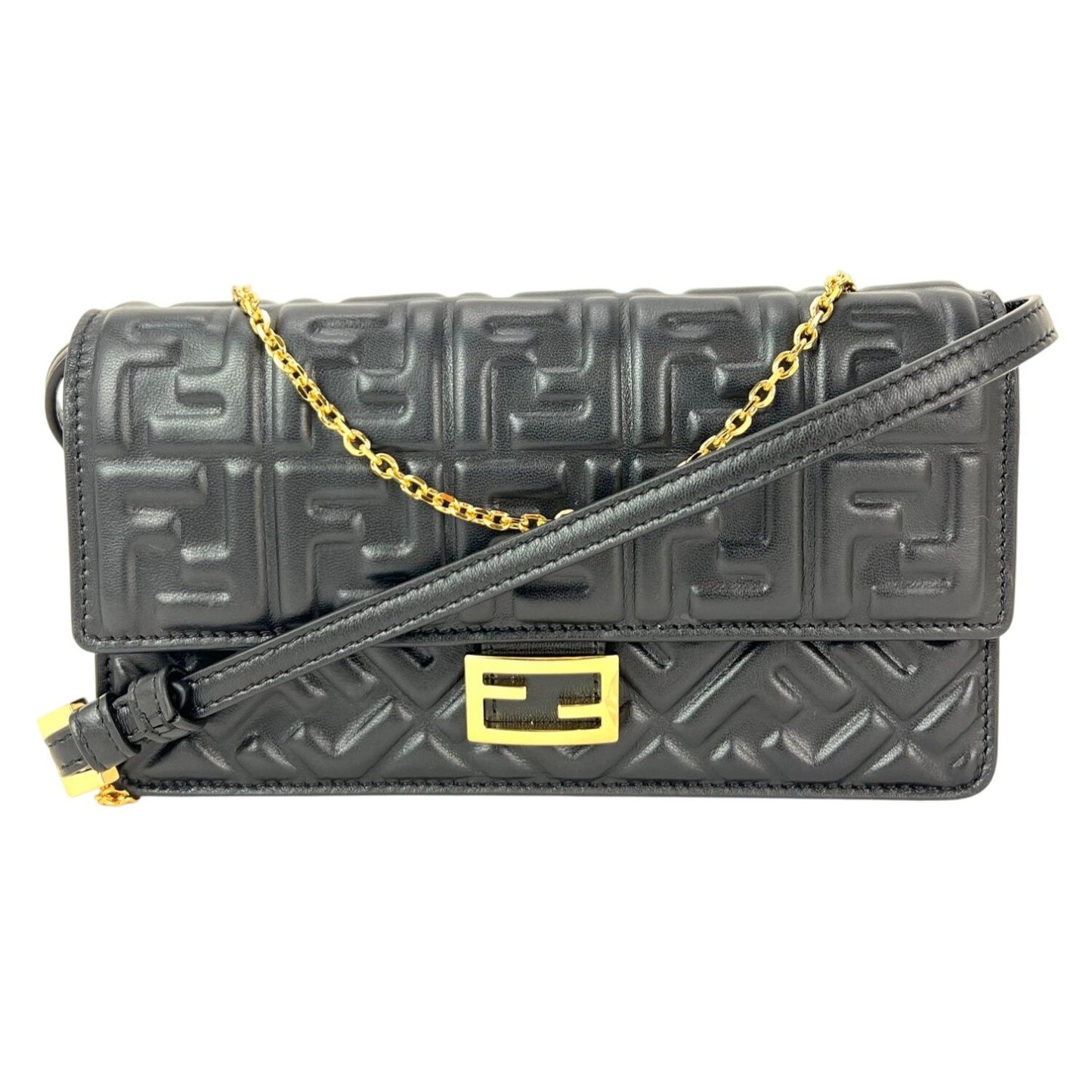 
                  
                    Fendi Tube Wallet on a Chain Black Nappa Leather Crossbody Bag
                  
                
