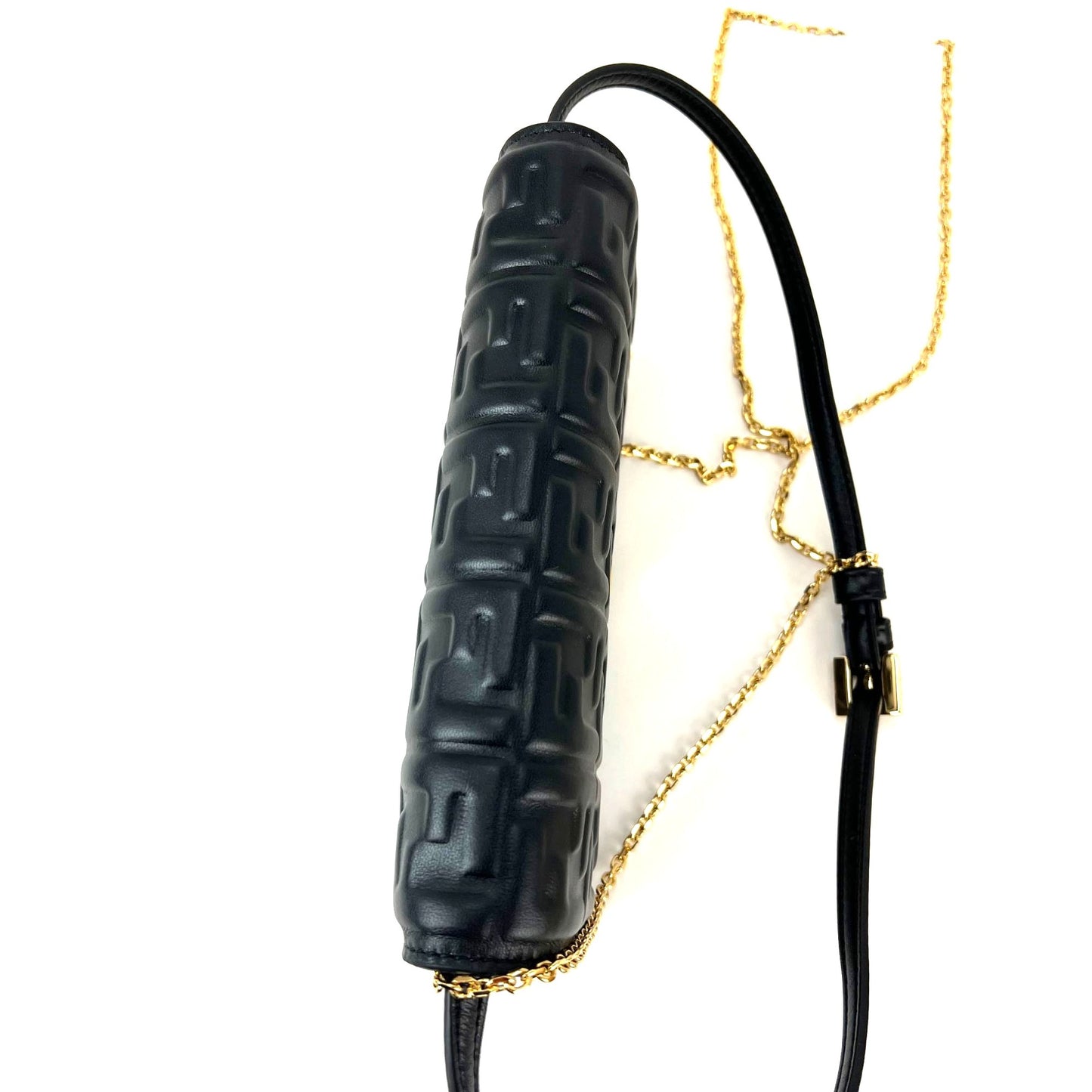 
                  
                    Fendi Tube Wallet on a Chain Black Nappa Leather Crossbody Bag
                  
                