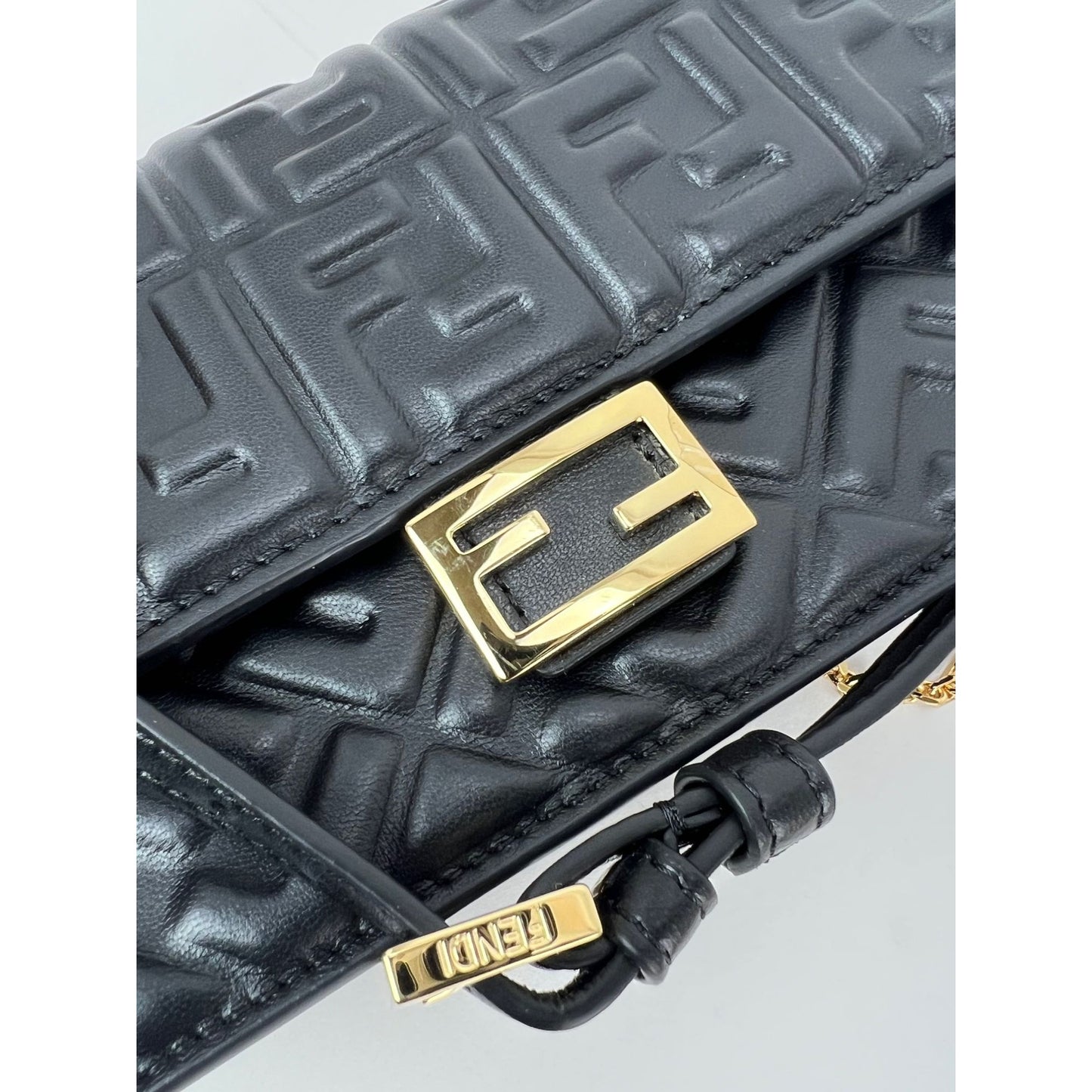 
                  
                    Fendi Tube Wallet on a Chain Black Nappa Leather Crossbody Bag
                  
                