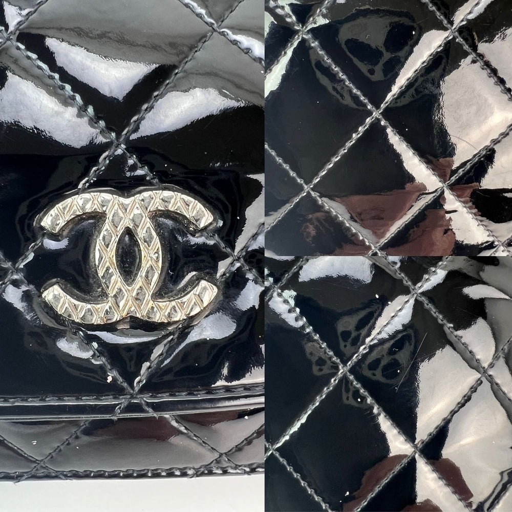 
                  
                    Chanel Quilted Patent Leather Wallet on a Chain Clutch
                  
                