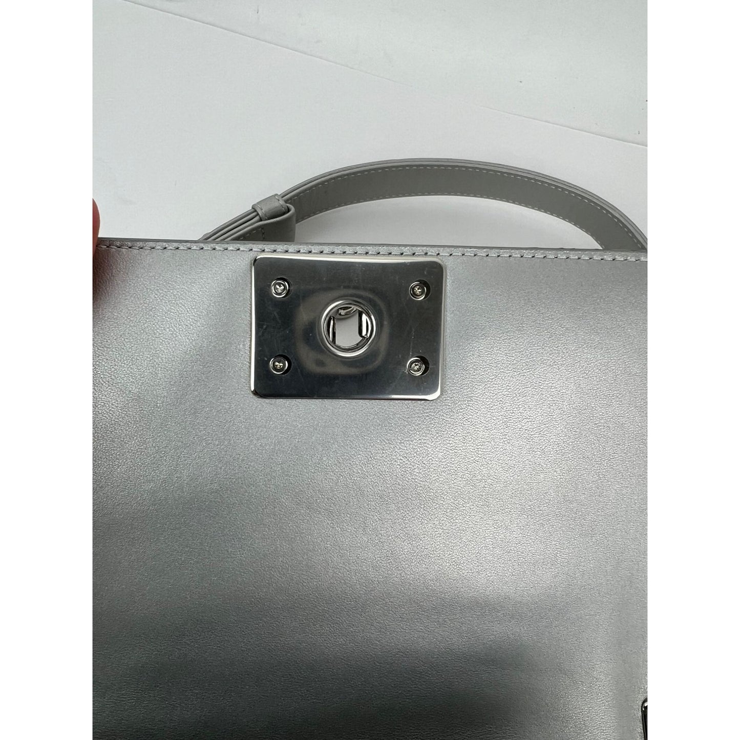 
                  
                    Chanel Iridescent Lambskin PVC Quilted Small Boy Flap Silver Blue Shoulder Bag
                  
                