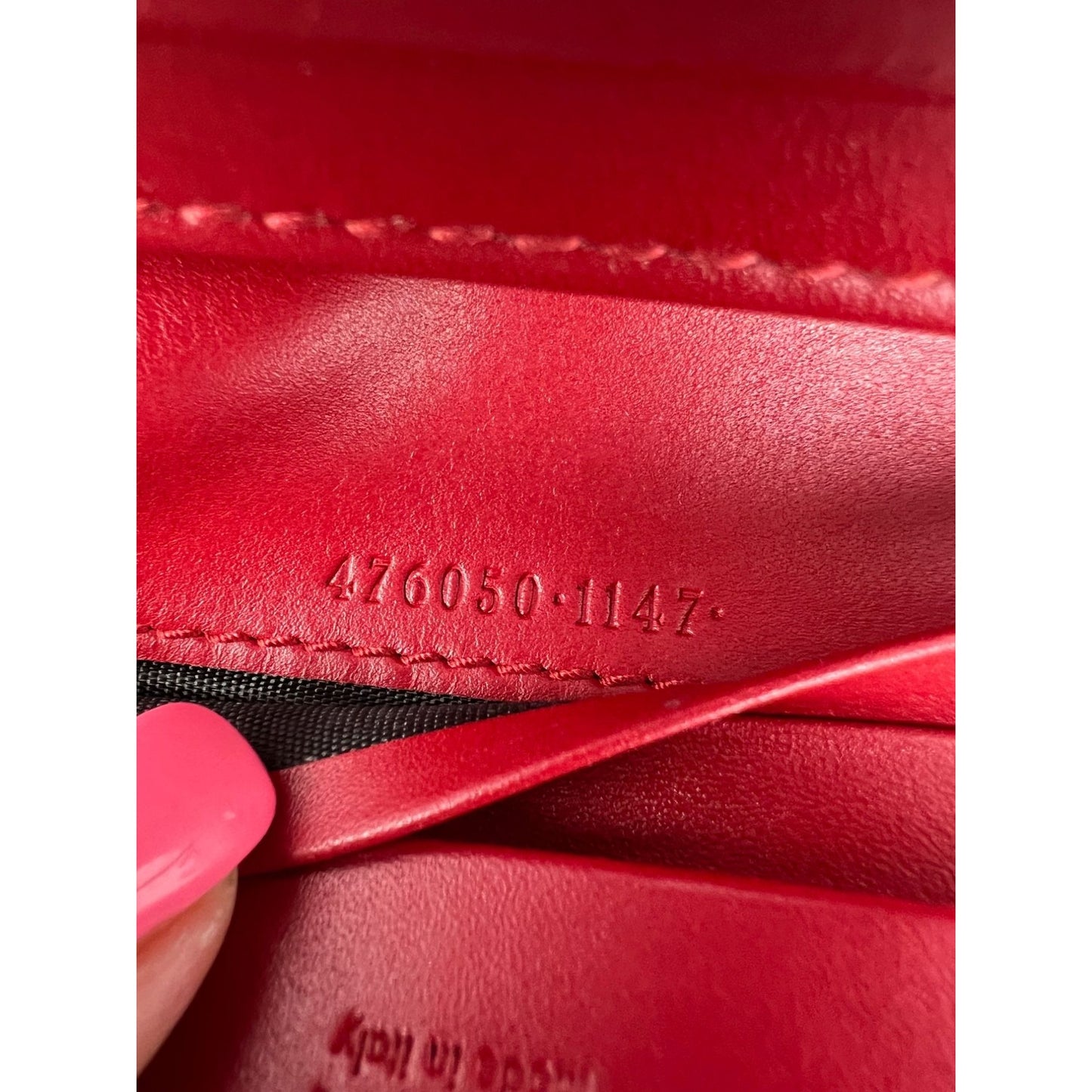 
                  
                    Gucci Guccissima Bifold Cherries Compact Red Leather Wallet  
                  
                