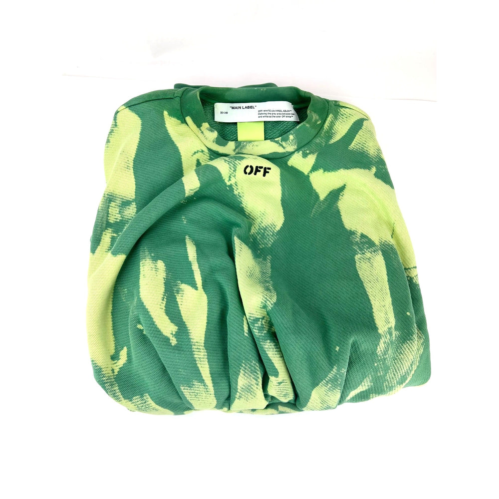 OFF White Tye Dye Xtra Crop Sweatsh Light Green Sweatshirt