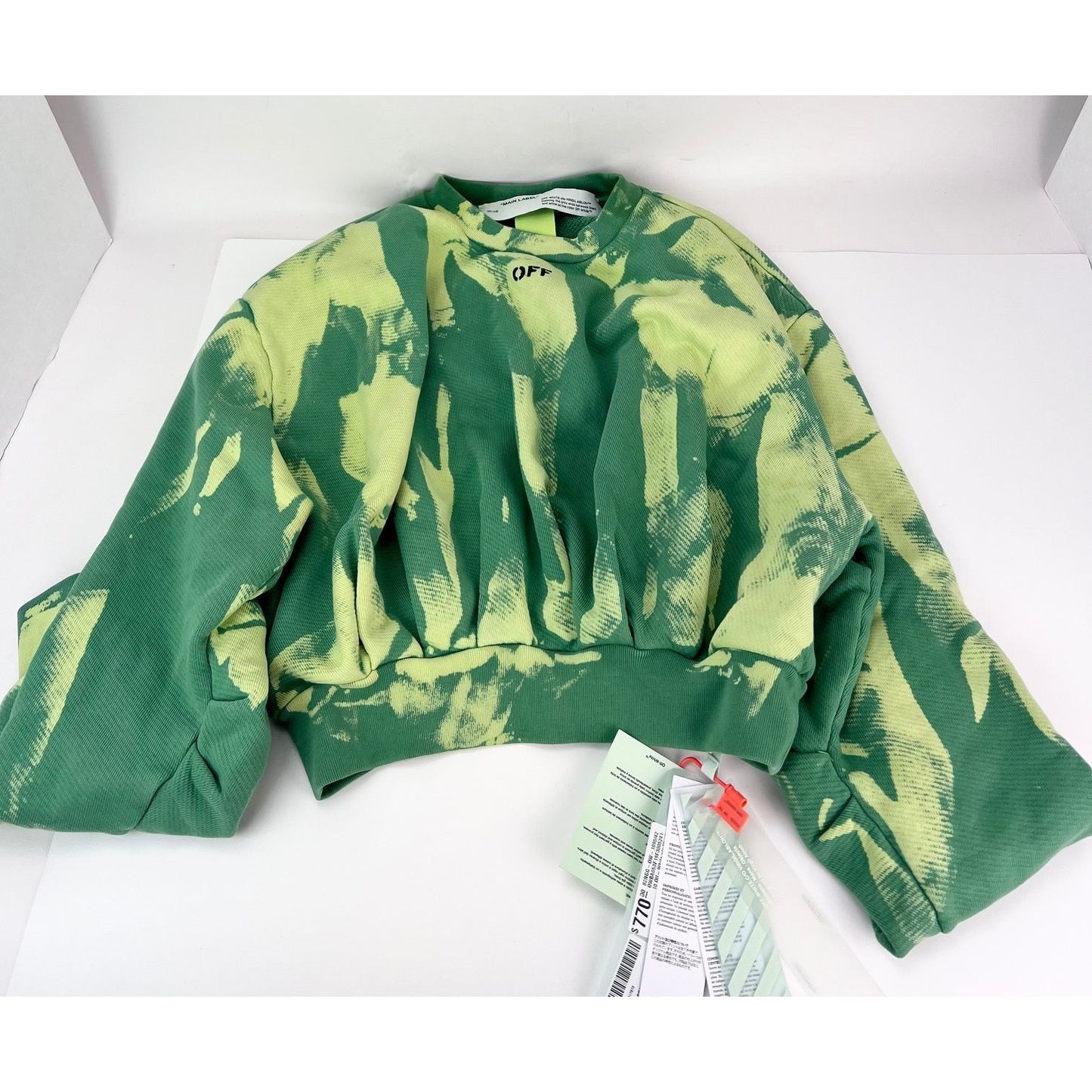 
                  
                    OFF White Tye Dye Xtra Crop Sweatsh Light Green Sweatshirt
                  
                