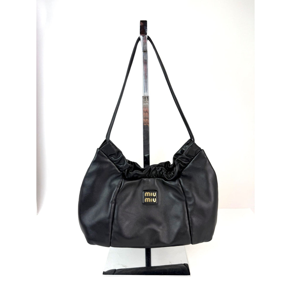Miu Miu Nappa Black Leather Hobo Bag