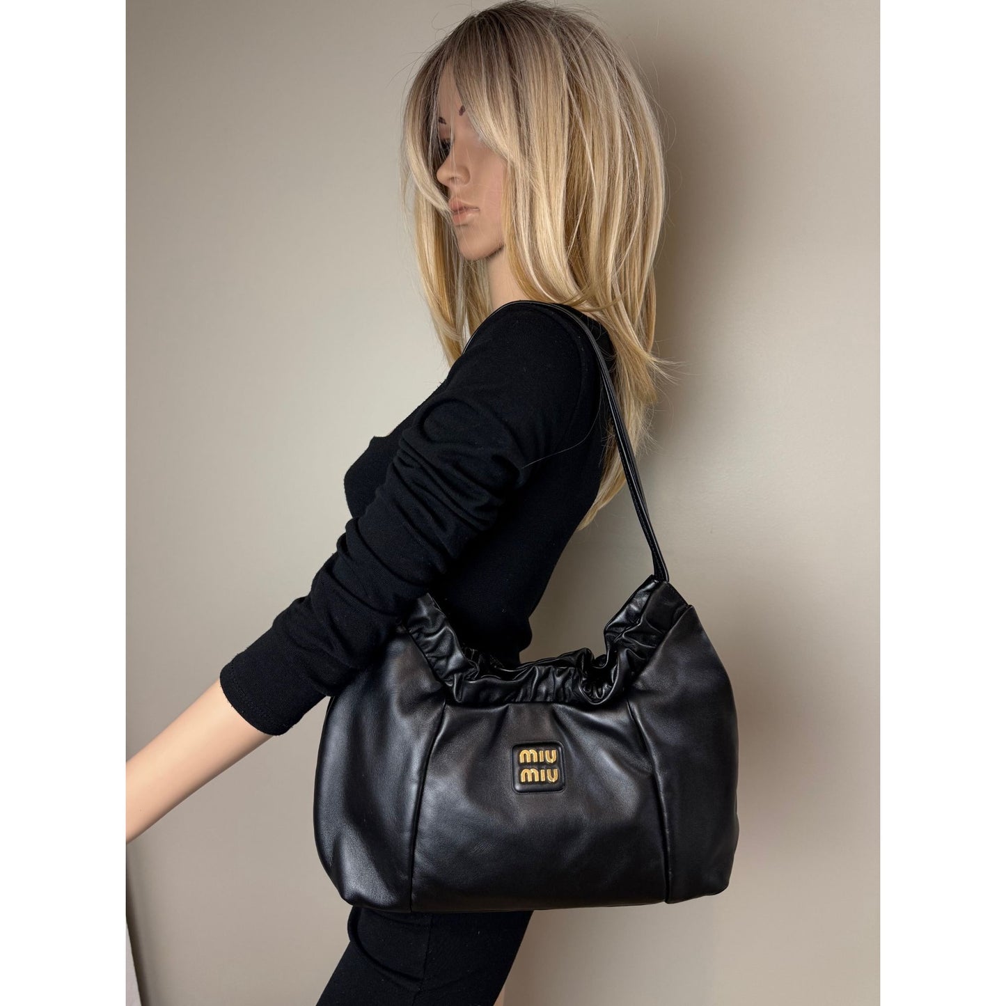 
                  
                    Miu Miu Nappa Black Leather Hobo Bag
                  
                