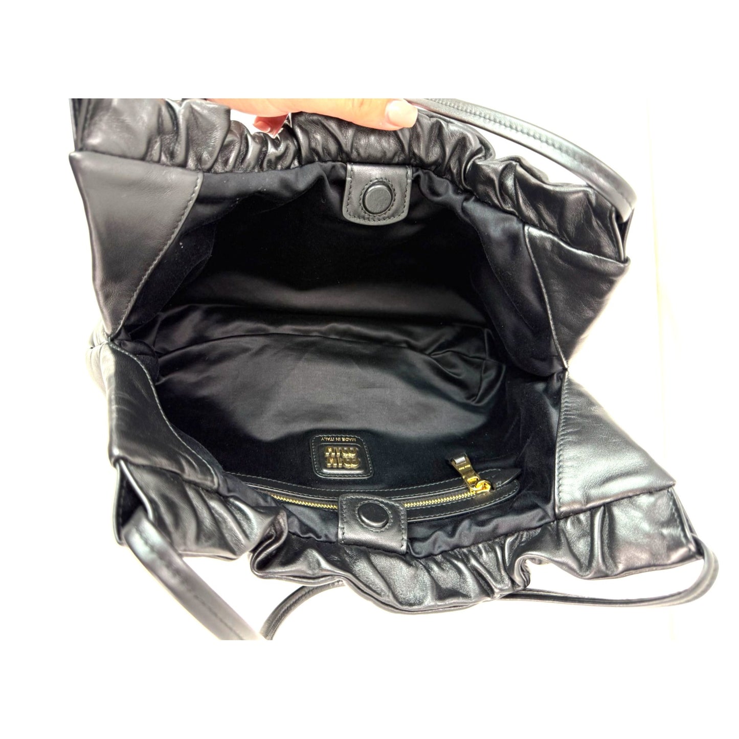 
                  
                    Miu Miu Nappa Black Leather Hobo Bag
                  
                