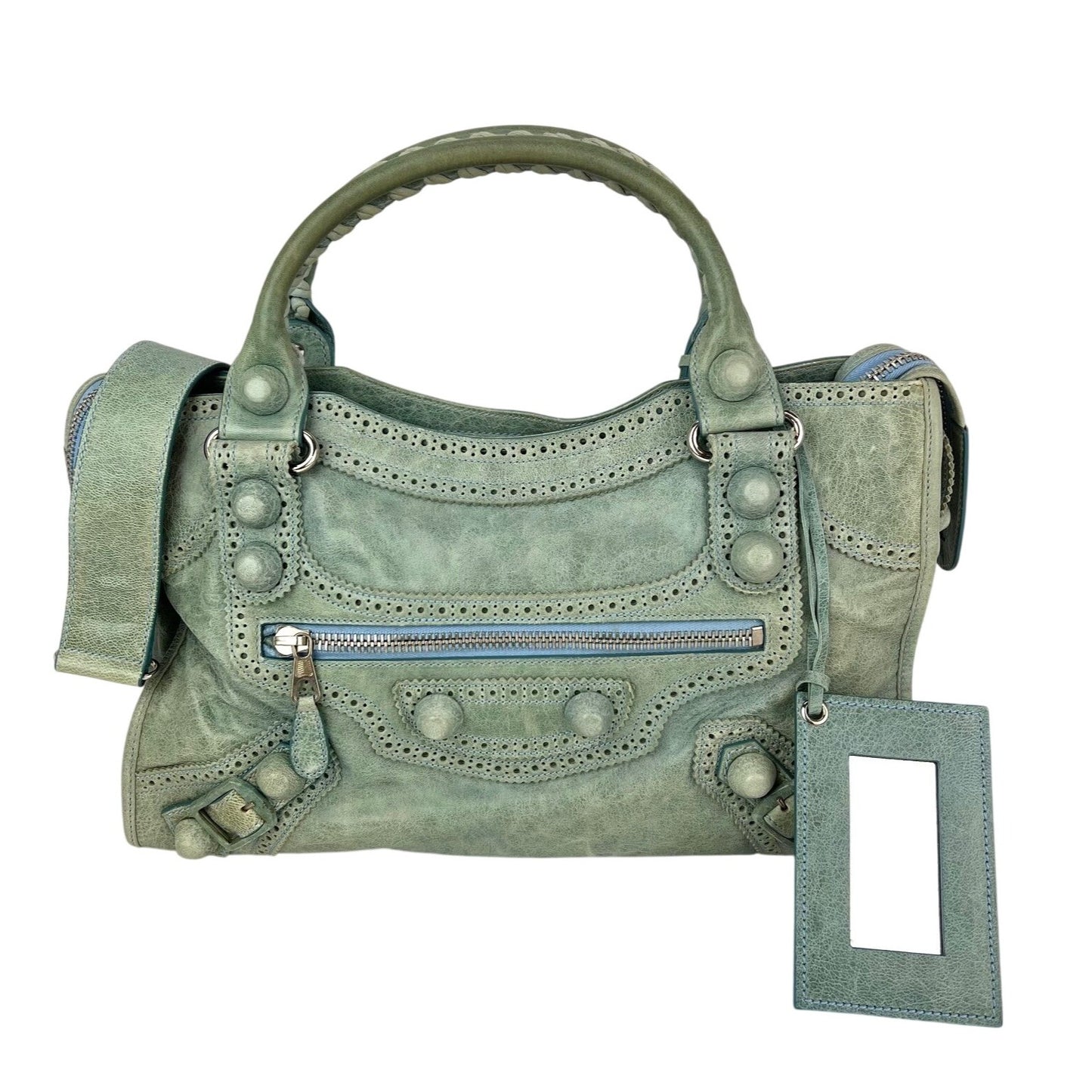 
                  
                    Balenciaga Agneau Giant Brogues Light Green Hardware City Distressed Bag Vintage
                  
                