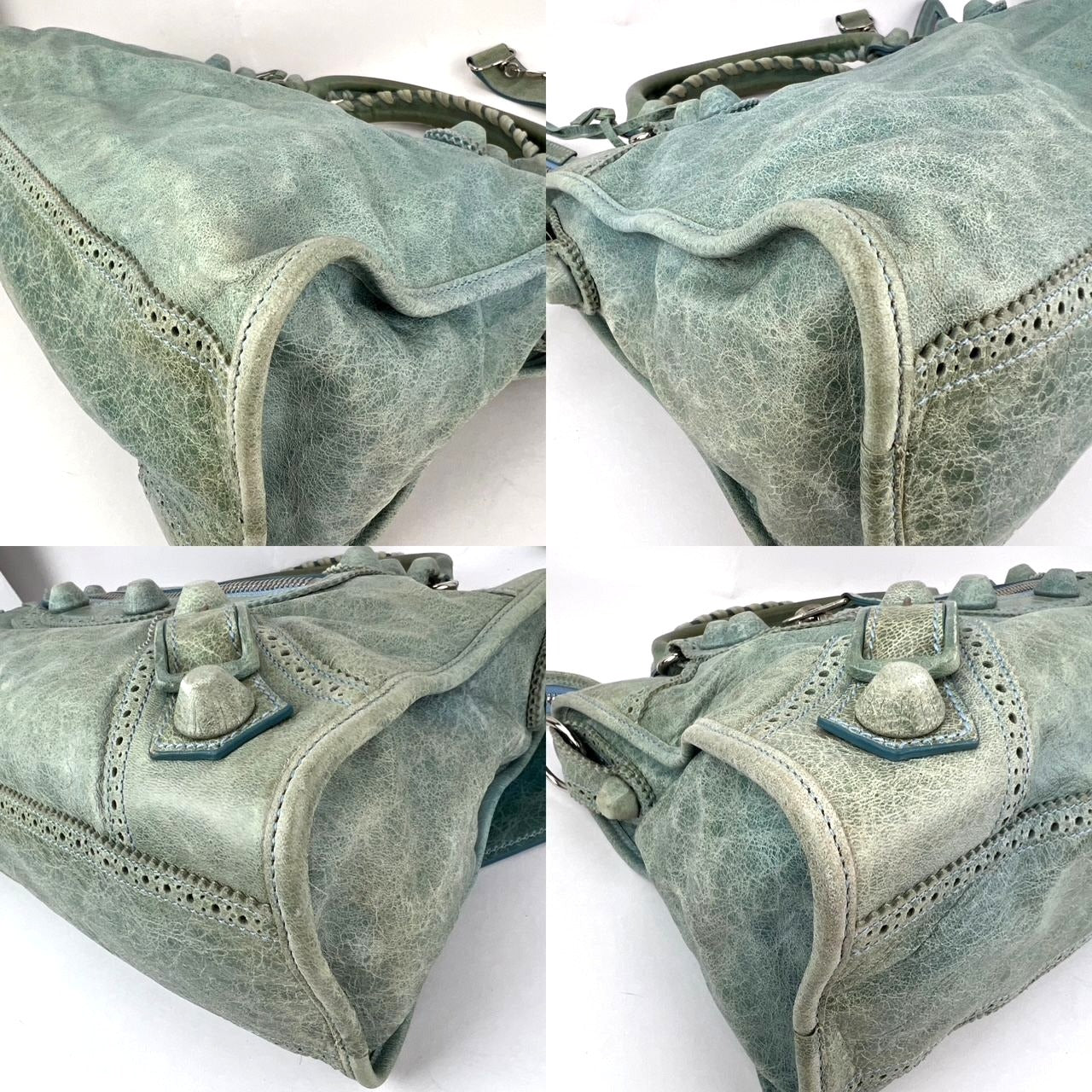 
                  
                    Balenciaga Agneau Giant Brogues Light Green Hardware City Distressed Bag Vintage
                  
                