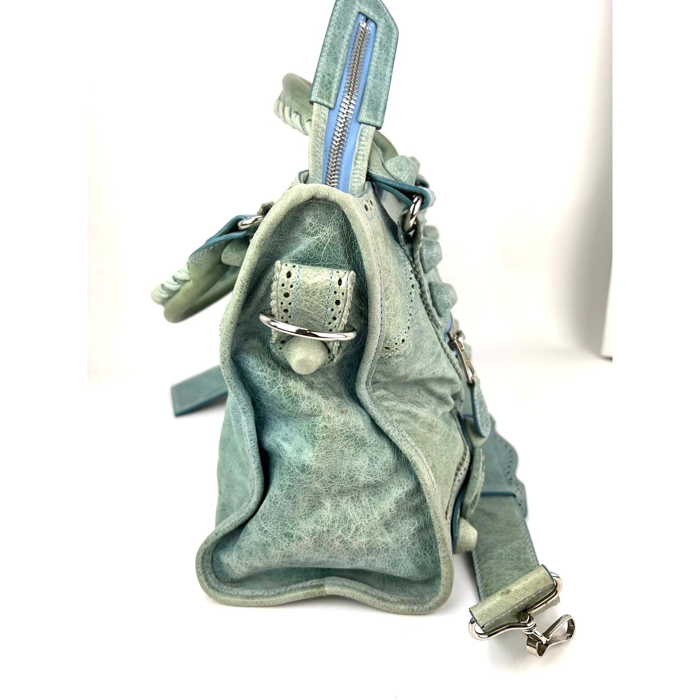 
                  
                    Balenciaga Agneau Giant Brogues Light Green Hardware City Distressed Bag Vintage
                  
                