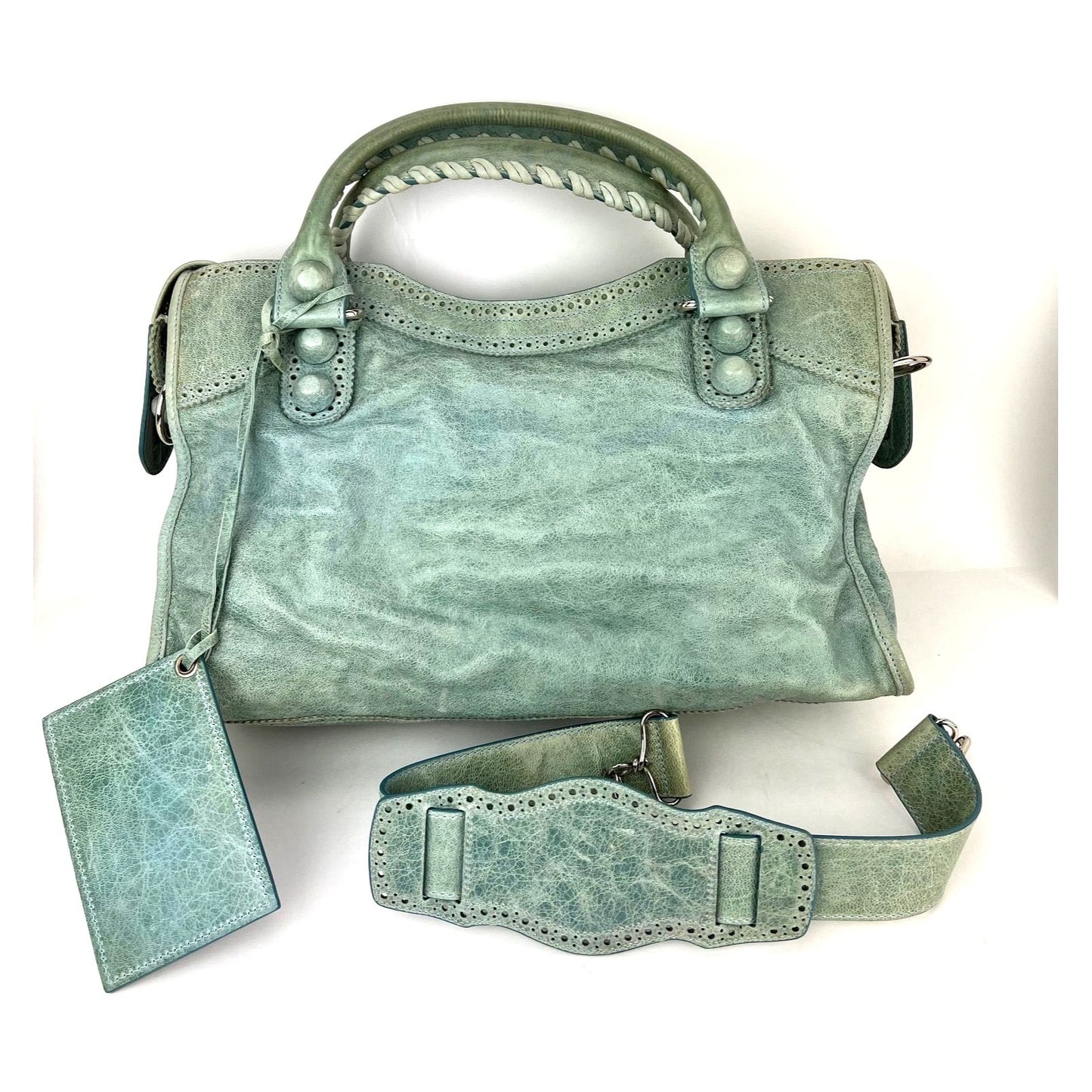 
                  
                    Balenciaga Agneau Giant Brogues Light Green Hardware City Distressed Bag Vintage
                  
                