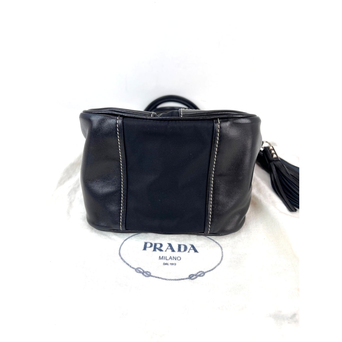
                  
                    Prada Tessuto Small Nylon tassel Black Shoulder Bag
                  
                