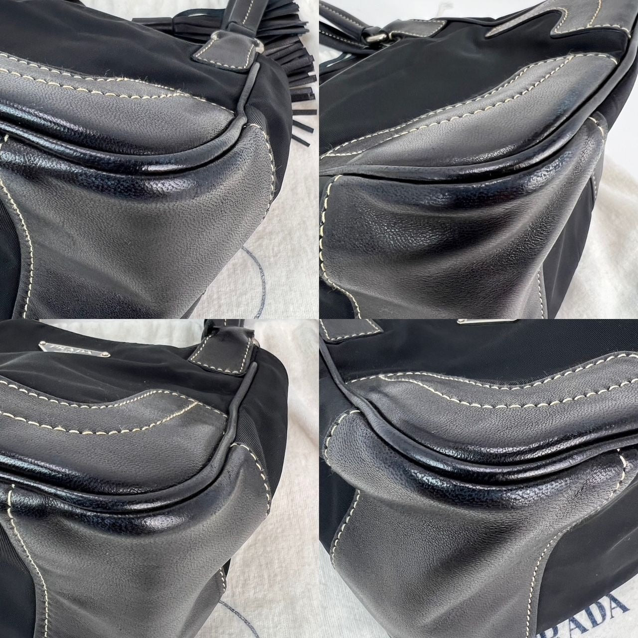 
                  
                    Prada Tessuto Small Nylon tassel Black Shoulder Bag
                  
                