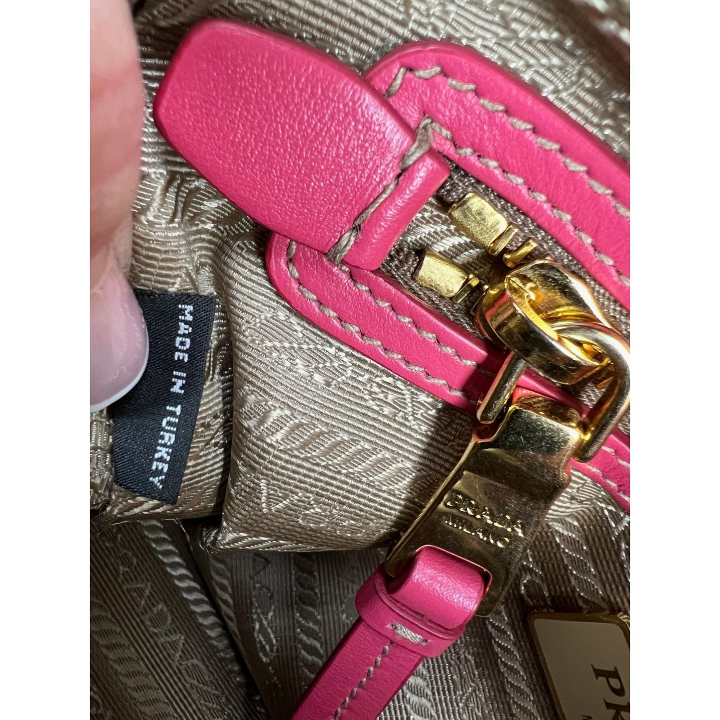 
                  
                    Prada Jacquard Khaki Canvas Camera Corda Peonia Crossbody Bag
                  
                