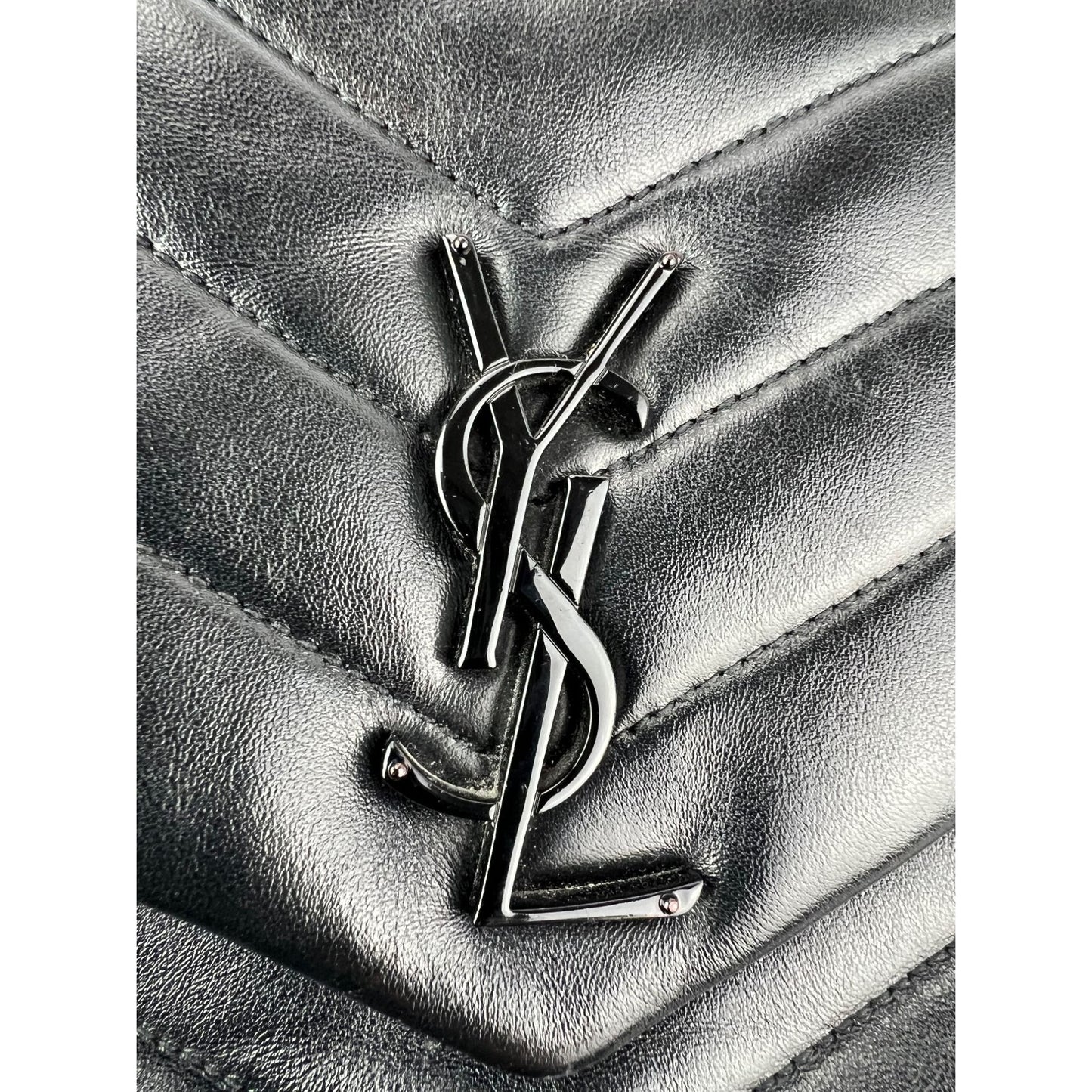 
                  
                    Saint Laurent Medium Loulou Bag Quilted Black Leather Monochrome YSL Flap
                  
                