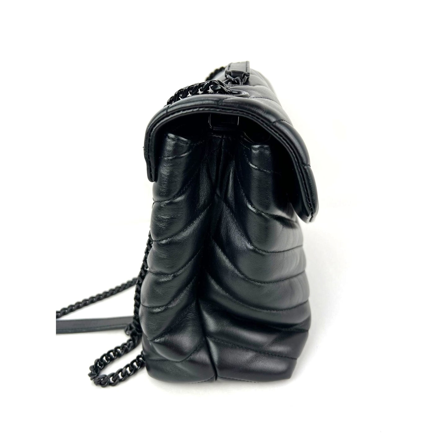 
                  
                    Saint Laurent Medium Loulou Bag Quilted Black Leather Monochrome YSL Flap
                  
                