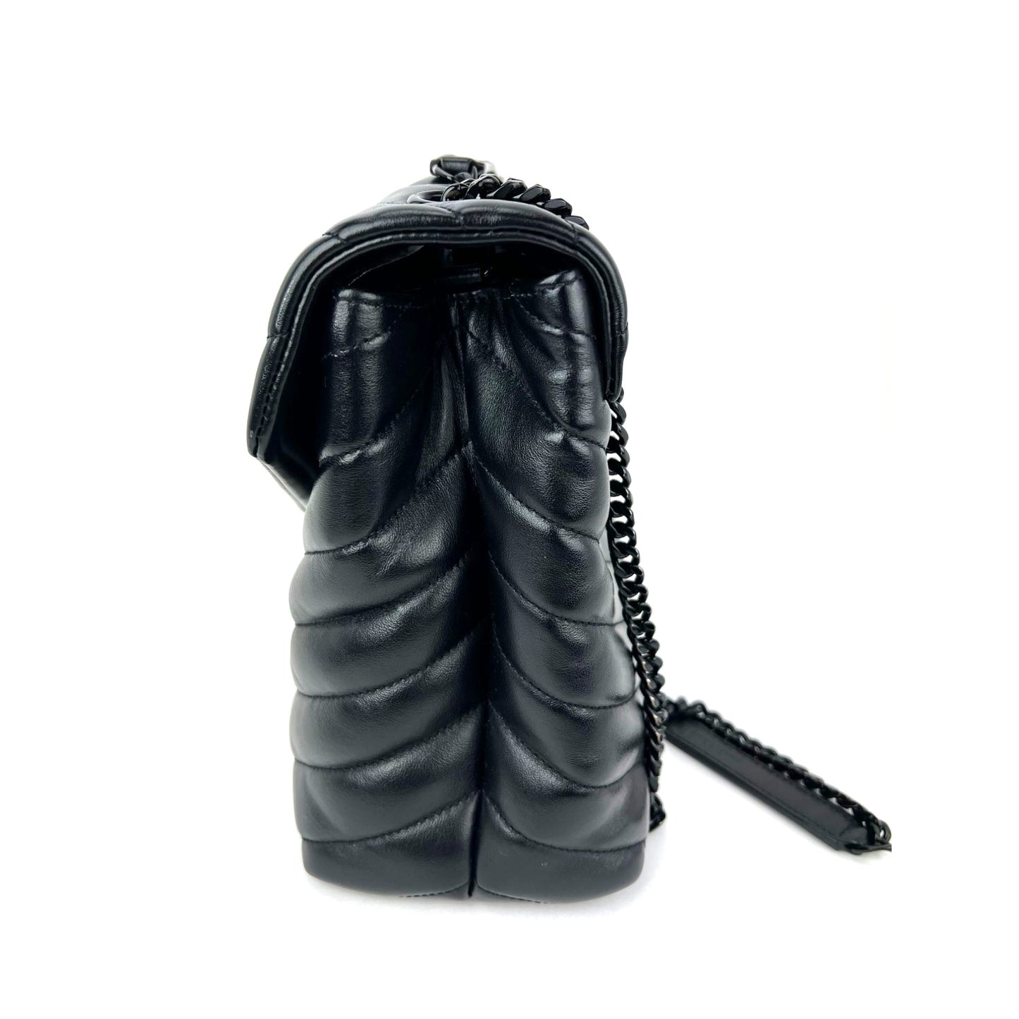 
                  
                    Saint Laurent Medium Loulou Bag Quilted Black Leather Monochrome YSL Flap
                  
                