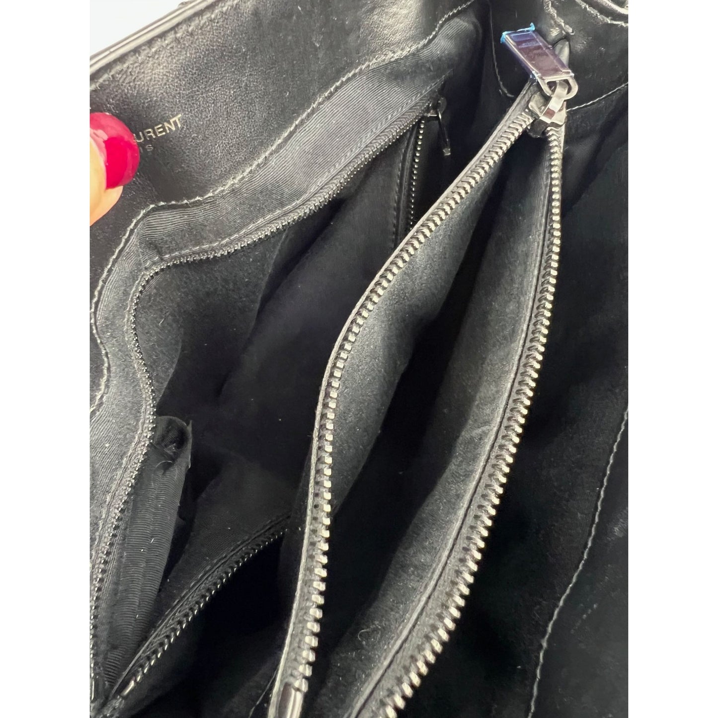 
                  
                    Saint Laurent Medium Loulou Bag Quilted Black Leather Monochrome YSL Flap
                  
                