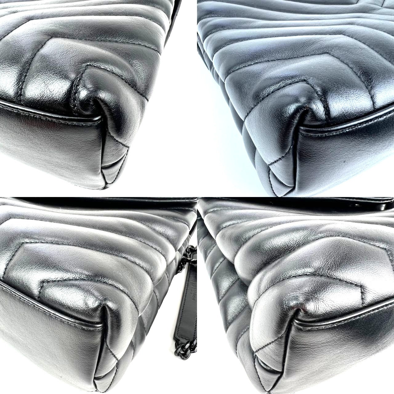
                  
                    Saint Laurent Medium Loulou Bag Quilted Black Leather Monochrome YSL Flap
                  
                