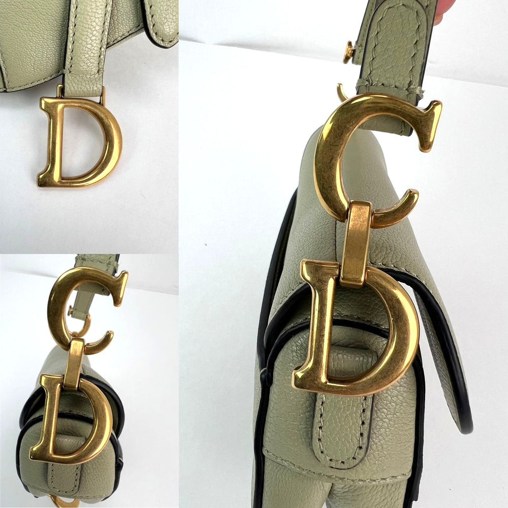 
                  
                    Christian Dior Goatskin Light Green Micro Saddle Bag with Strap
                  
                