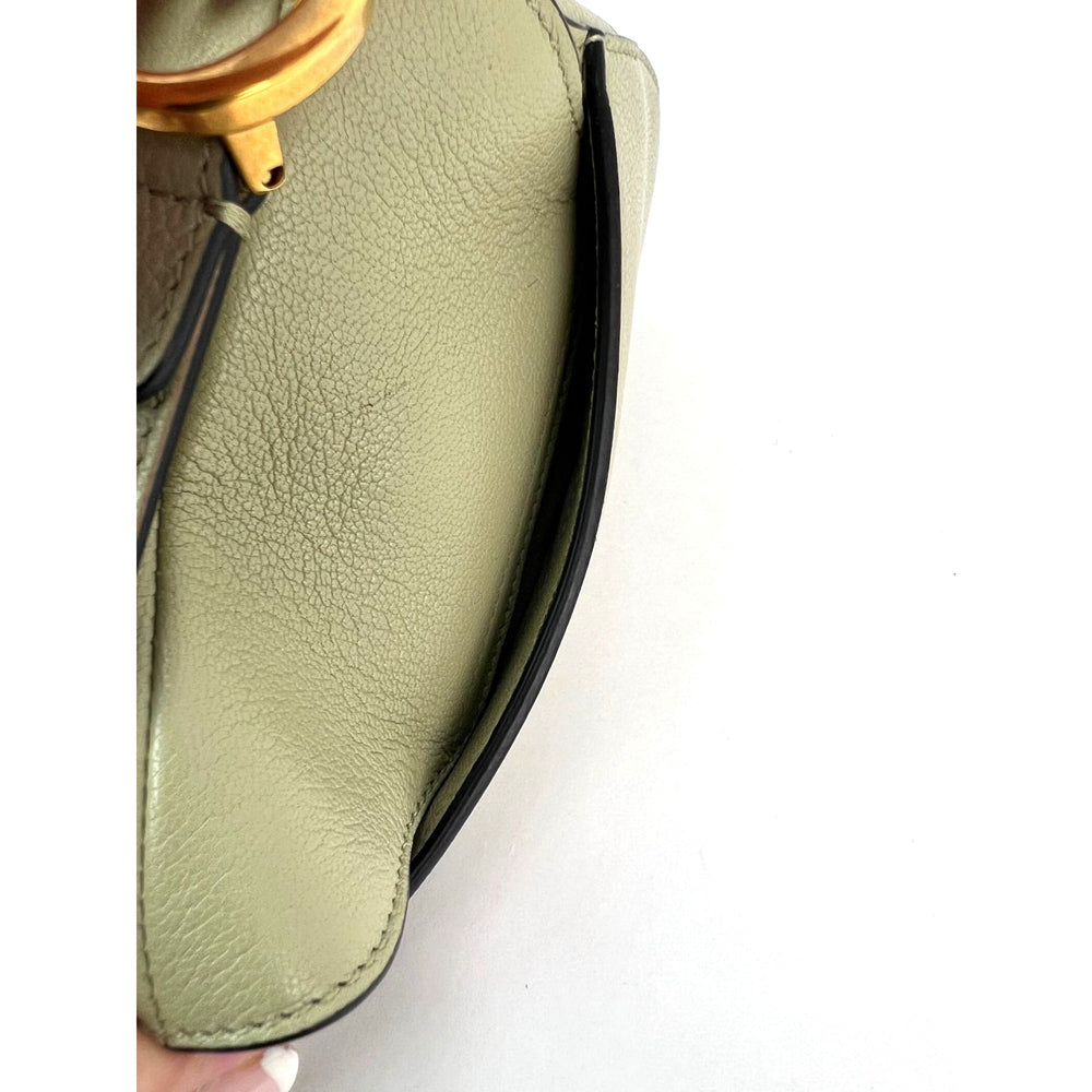 
                  
                    Christian Dior Goatskin Light Green Micro Saddle Bag with Strap
                  
                