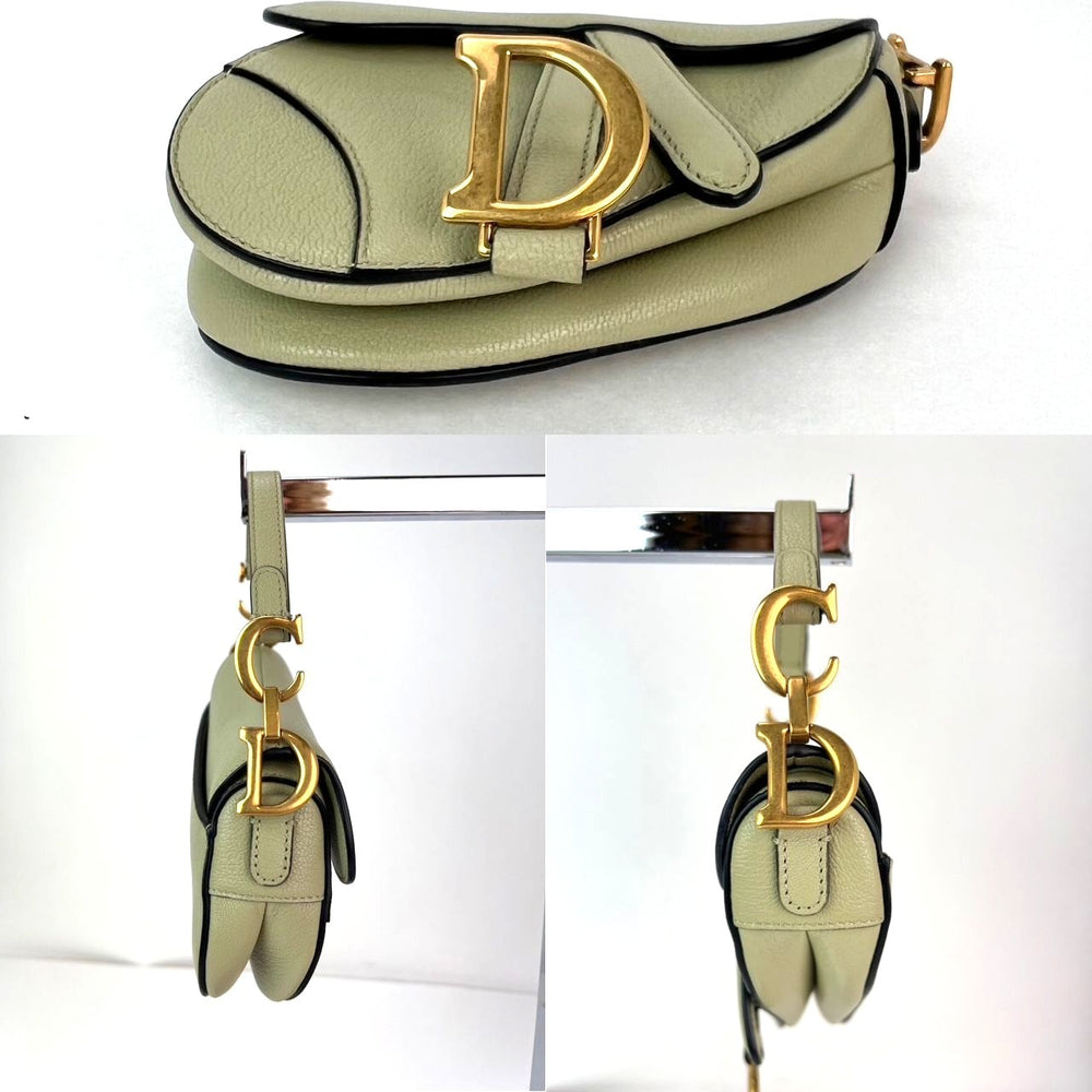 
                  
                    Christian Dior Goatskin Light Green Micro Saddle Bag with Strap
                  
                