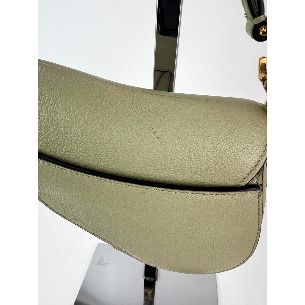 
                  
                    Christian Dior Goatskin Light Green Micro Saddle Bag with Strap
                  
                