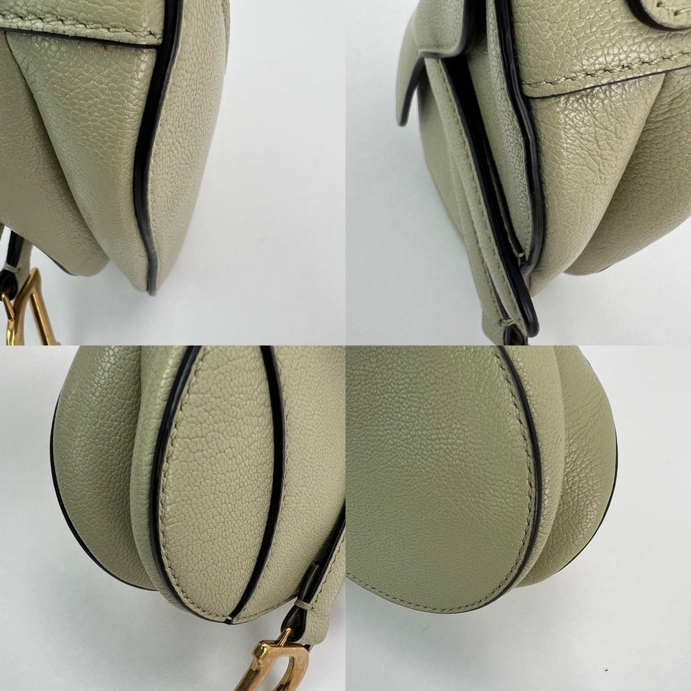 
                  
                    Christian Dior Goatskin Light Green Micro Saddle Bag with Strap
                  
                