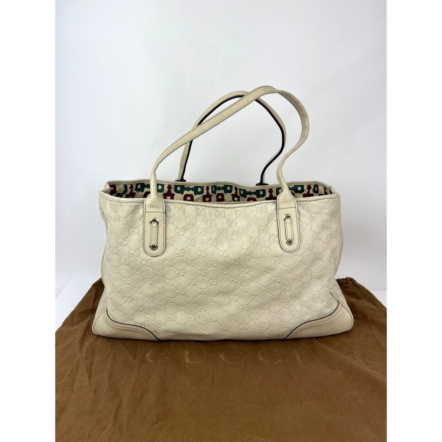 
                  
                    Gucci Guccissima Large Princy White Leather Tote Bag
                  
                