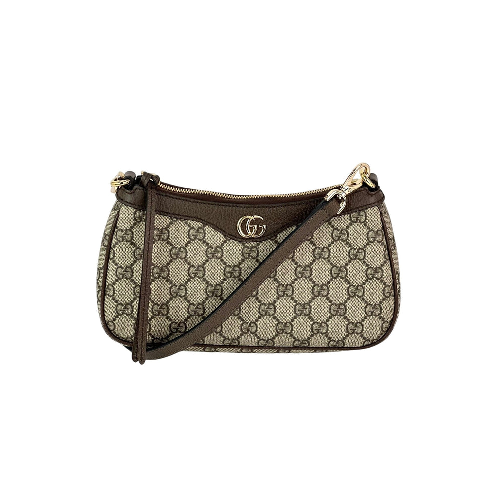 Gucci GG Supreme Small Ophidia Hobo Beige Ebony Shoulder Bag