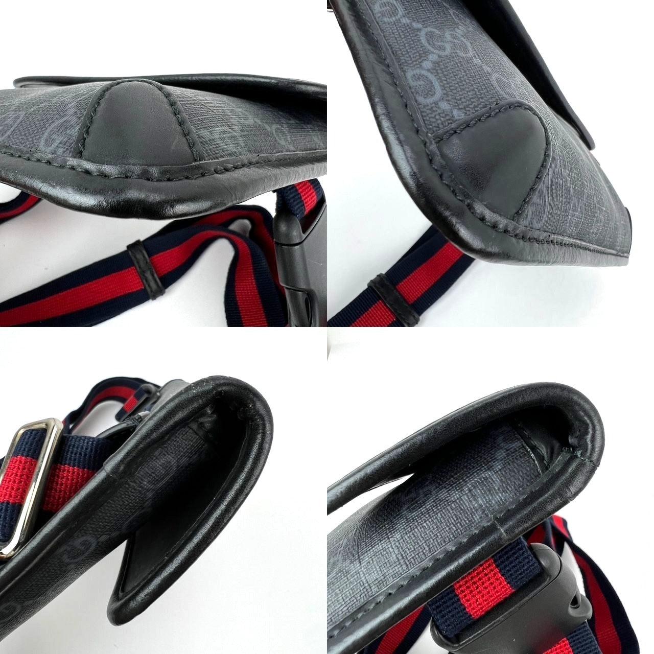
                  
                    Gucci GG Supreme Web Slim Black Grey Belt Bag
                  
                