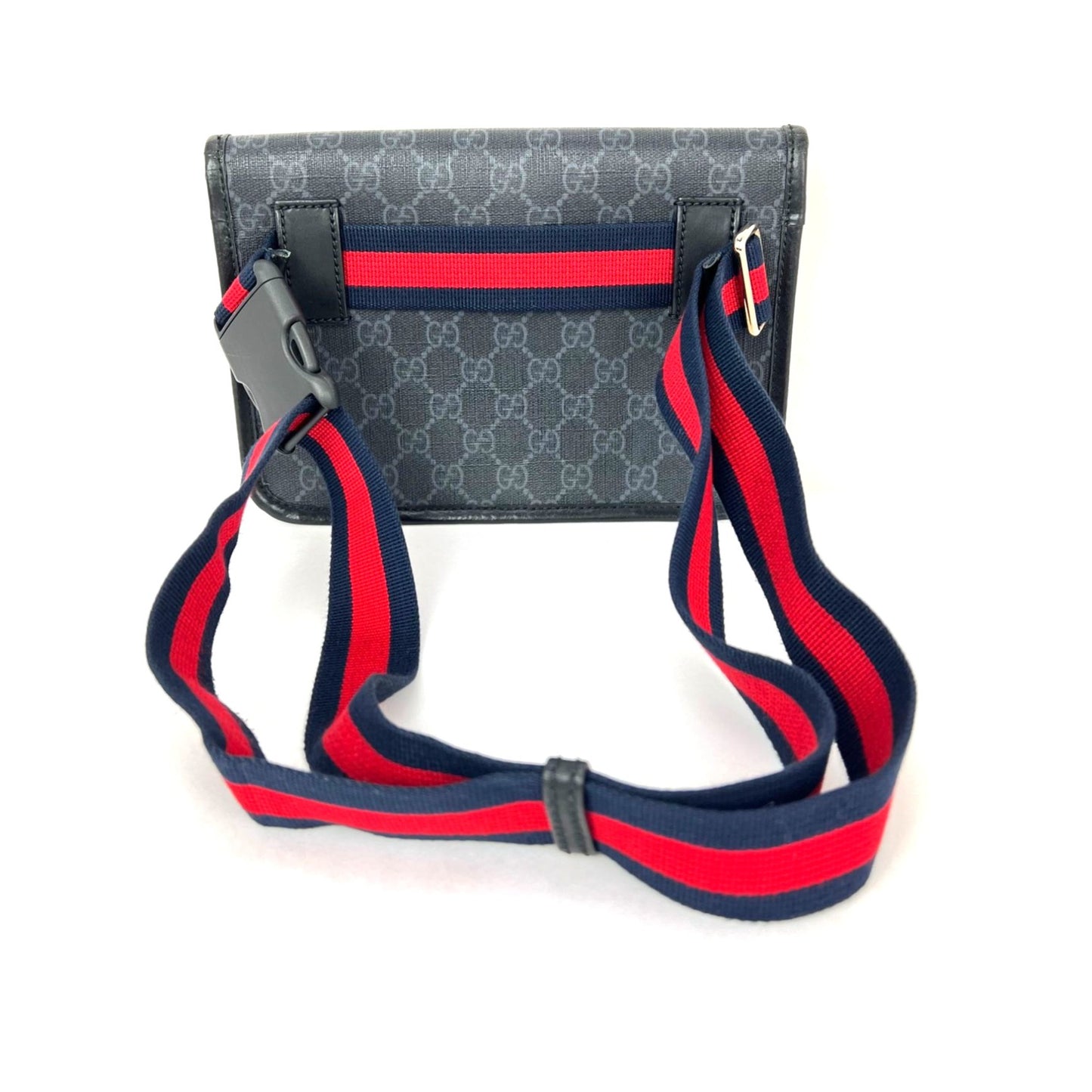 
                  
                    Gucci GG Supreme Web Slim Black Grey Belt Bag
                  
                