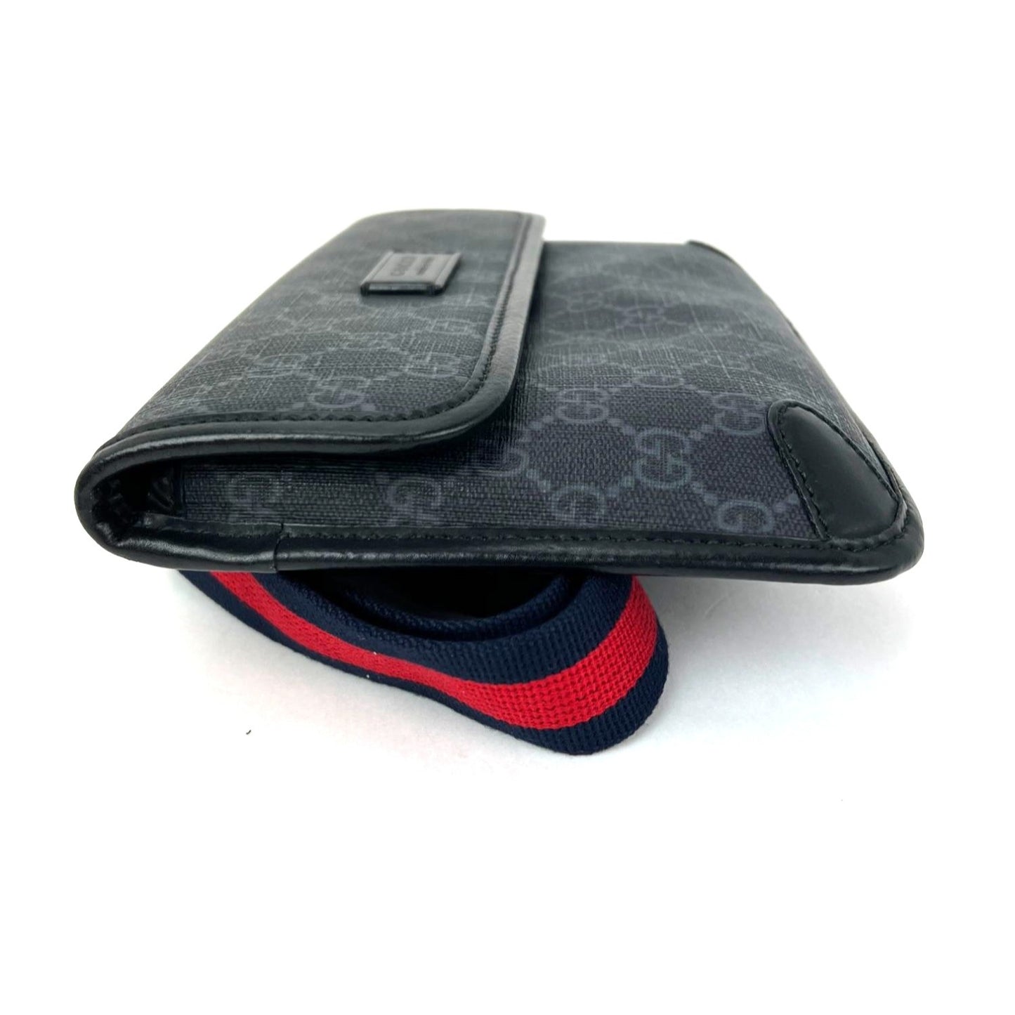 
                  
                    Gucci GG Supreme Web Slim Black Grey Belt Bag
                  
                
