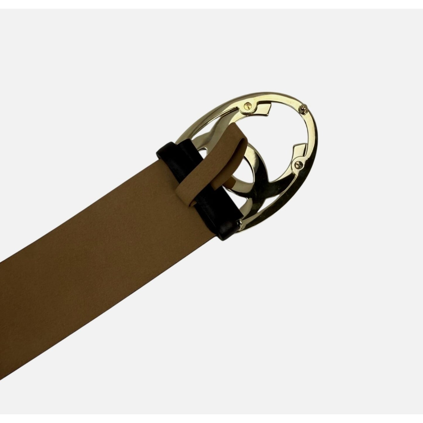 
                  
                    Chanel Interlocking CC Logo Brown Leather Belt 95/38  Vintage
                  
                