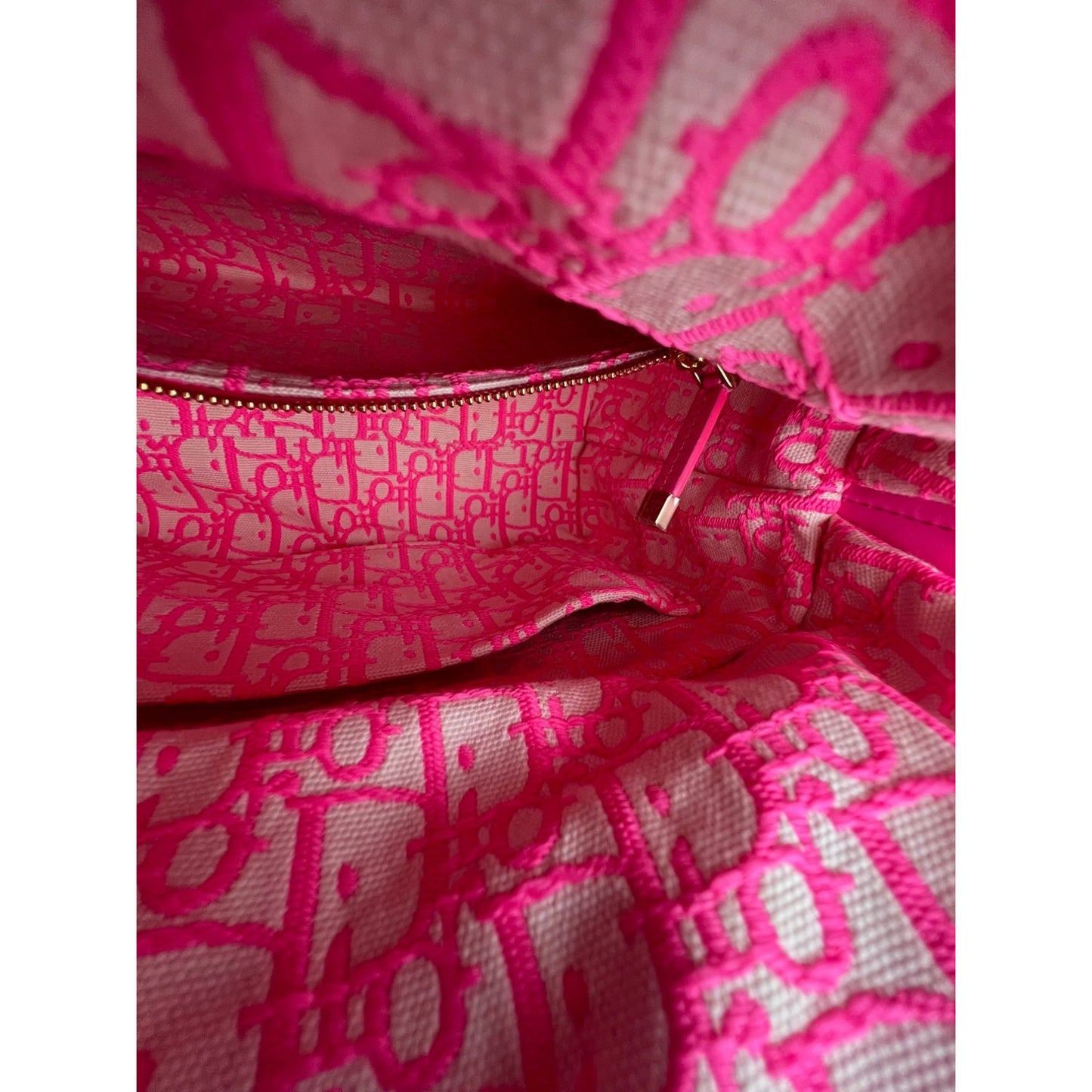 
                  
                    Christian Wicker Oblique Fluorescent Pink Medium Lady Bag
                  
                