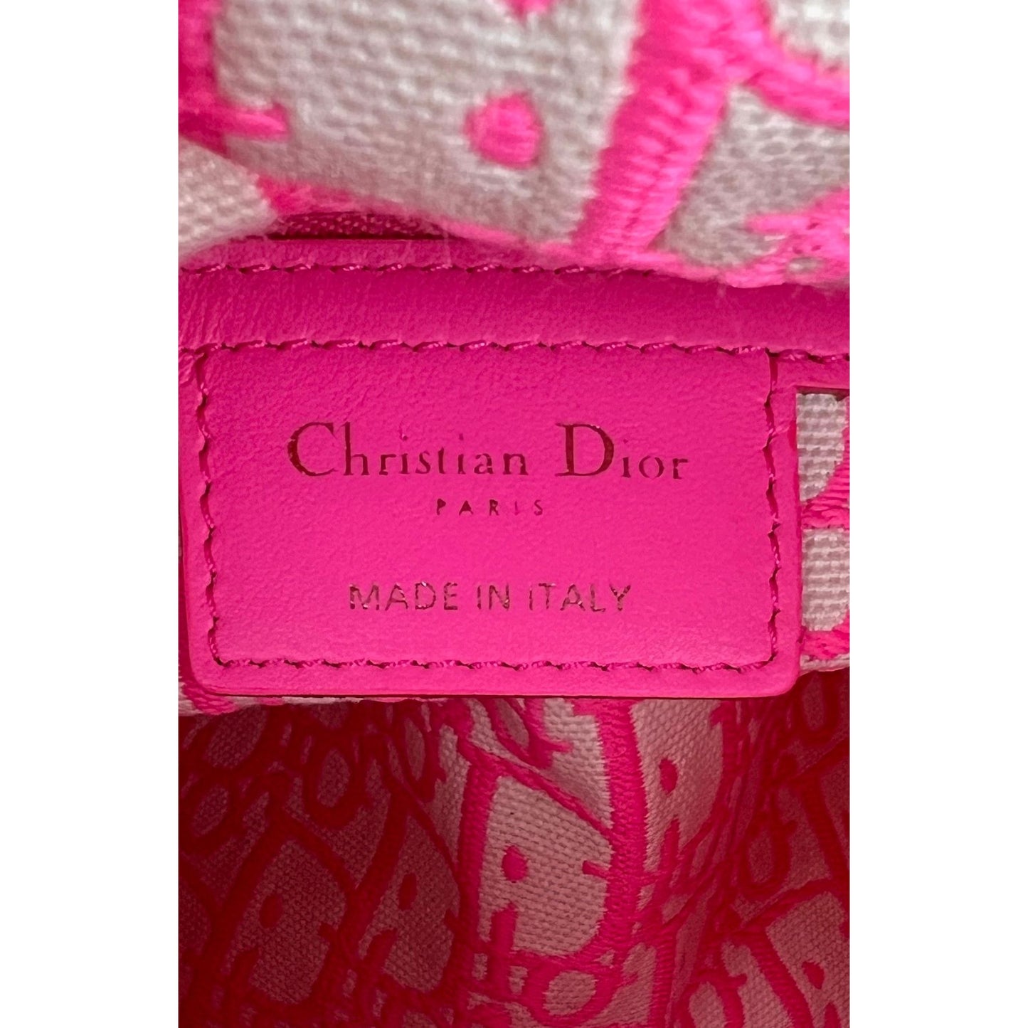 
                  
                    Christian Wicker Oblique Fluorescent Pink Medium Lady Bag
                  
                