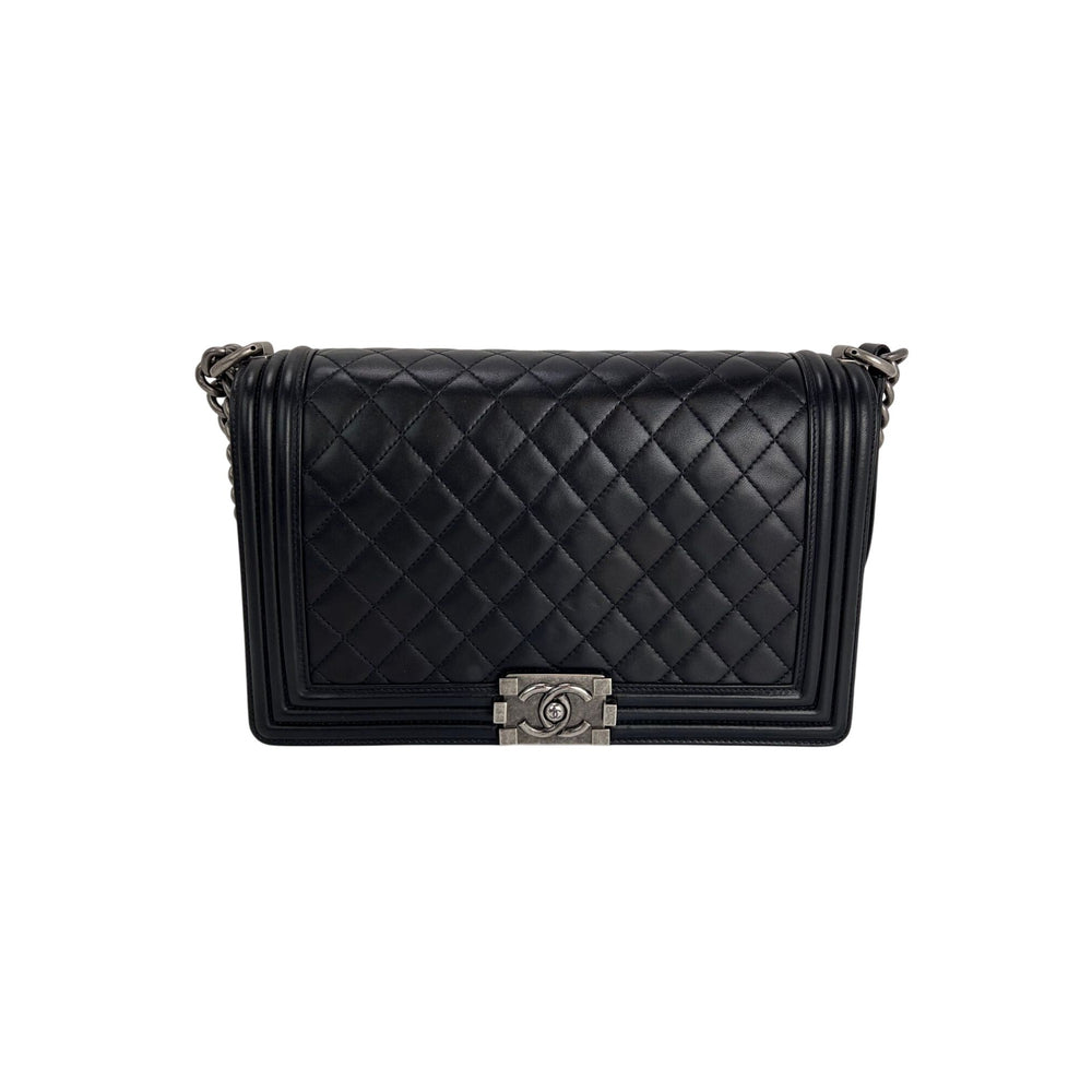 Chanel Lambskin Quilted Black New Medium Boy Flap Bag