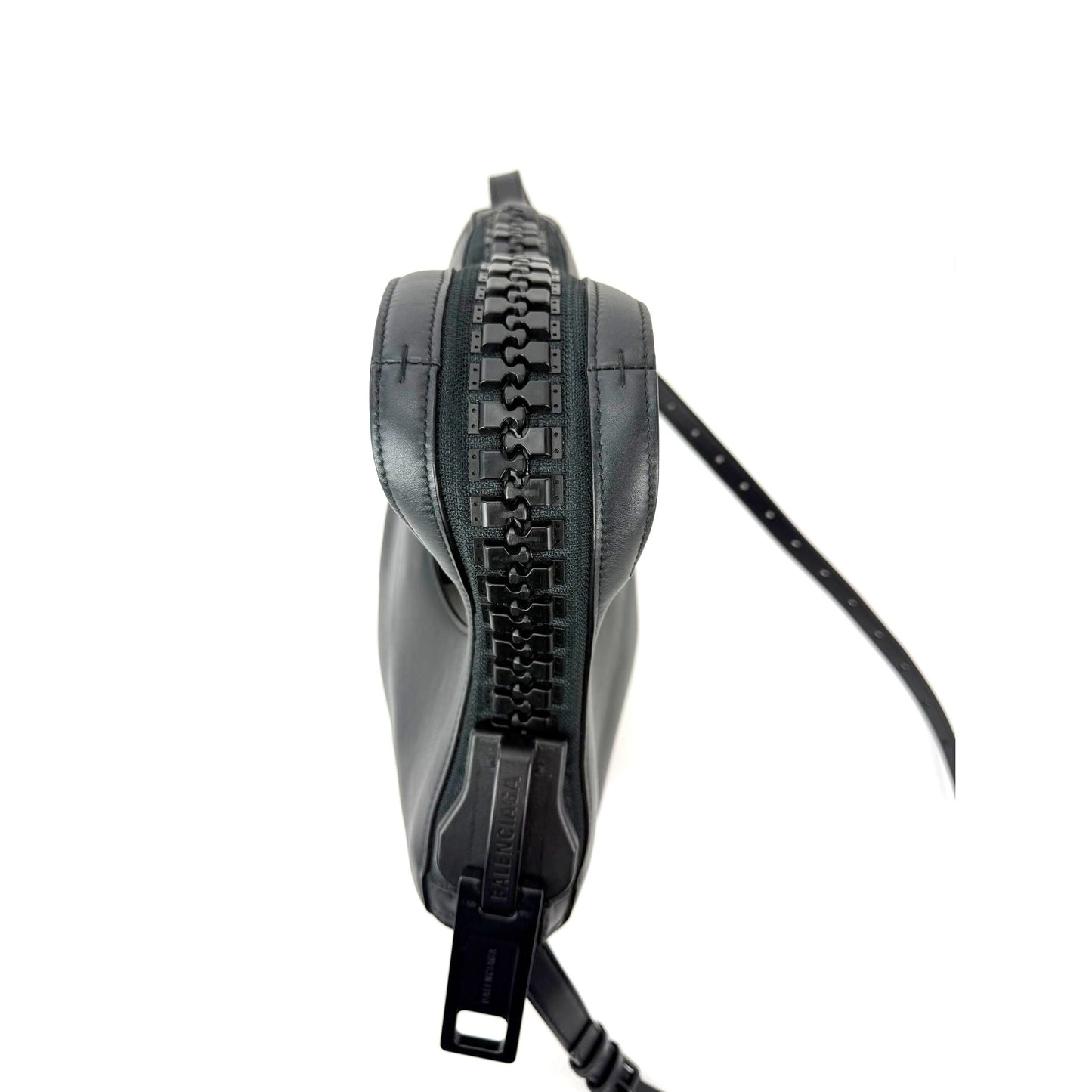 
                  
                    Balenciaga Calfskin Leather Megazip Black Shoulder Bag
                  
                