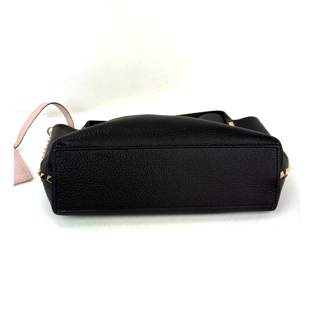 
                  
                    Valentino Giaravani Rockstud Small Black Leather Tote Bag
                  
                